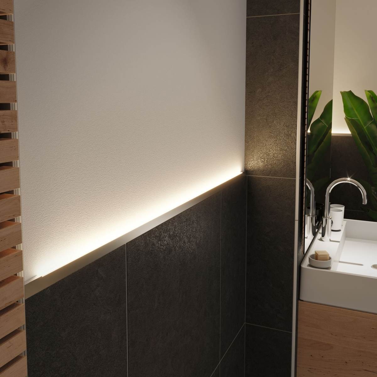 Paulmann LumiTiles LED Strip Einbauprofil, 1 m oder 2 m, Alu eloxiert | Satin, Indirektes Licht Produktabbildung 10