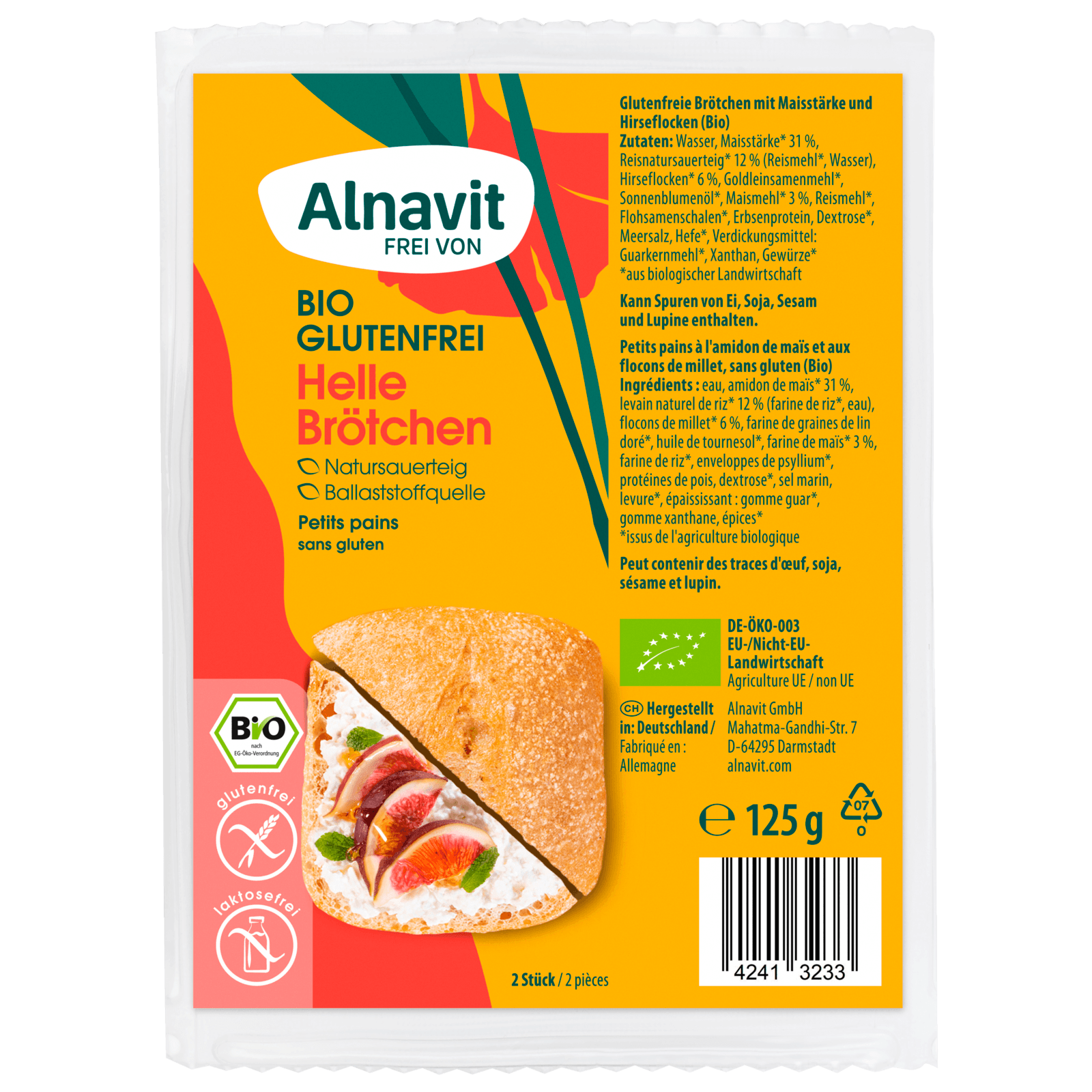 Alnavit Bio Helle Brötchen glutenfrei 125g