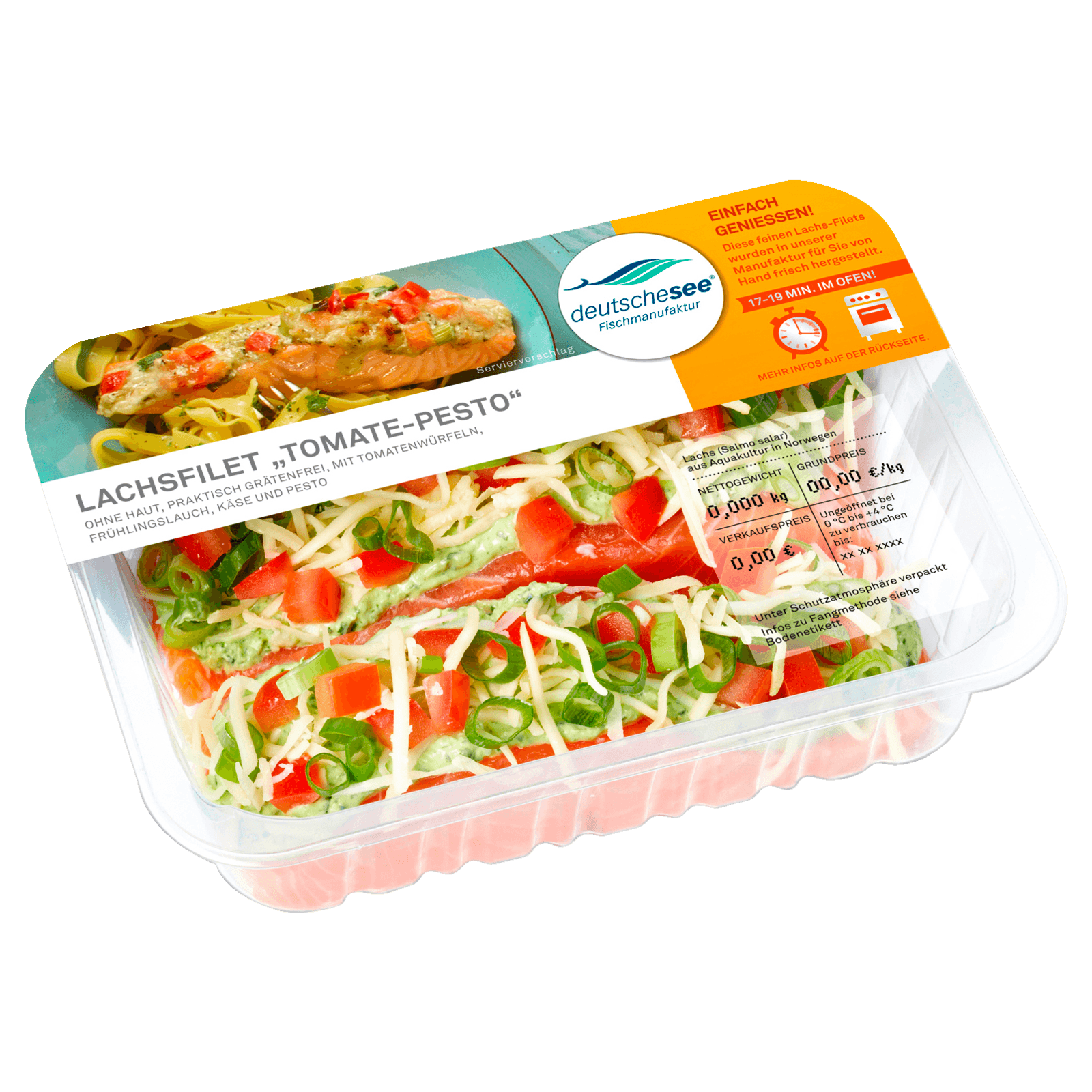 Deutsche See Lachsfilet Tomate Pesto 300g