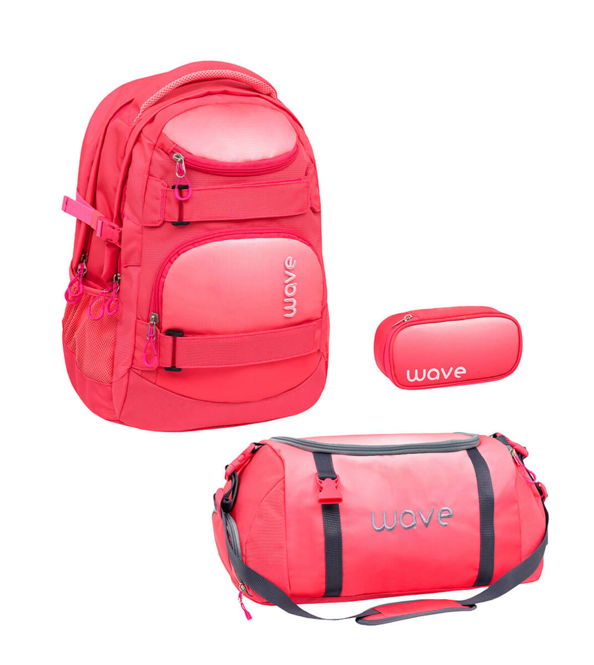 Belmil Schulrucksack Wave Infiniy Set 2 Ombre Coral Paradise koralle