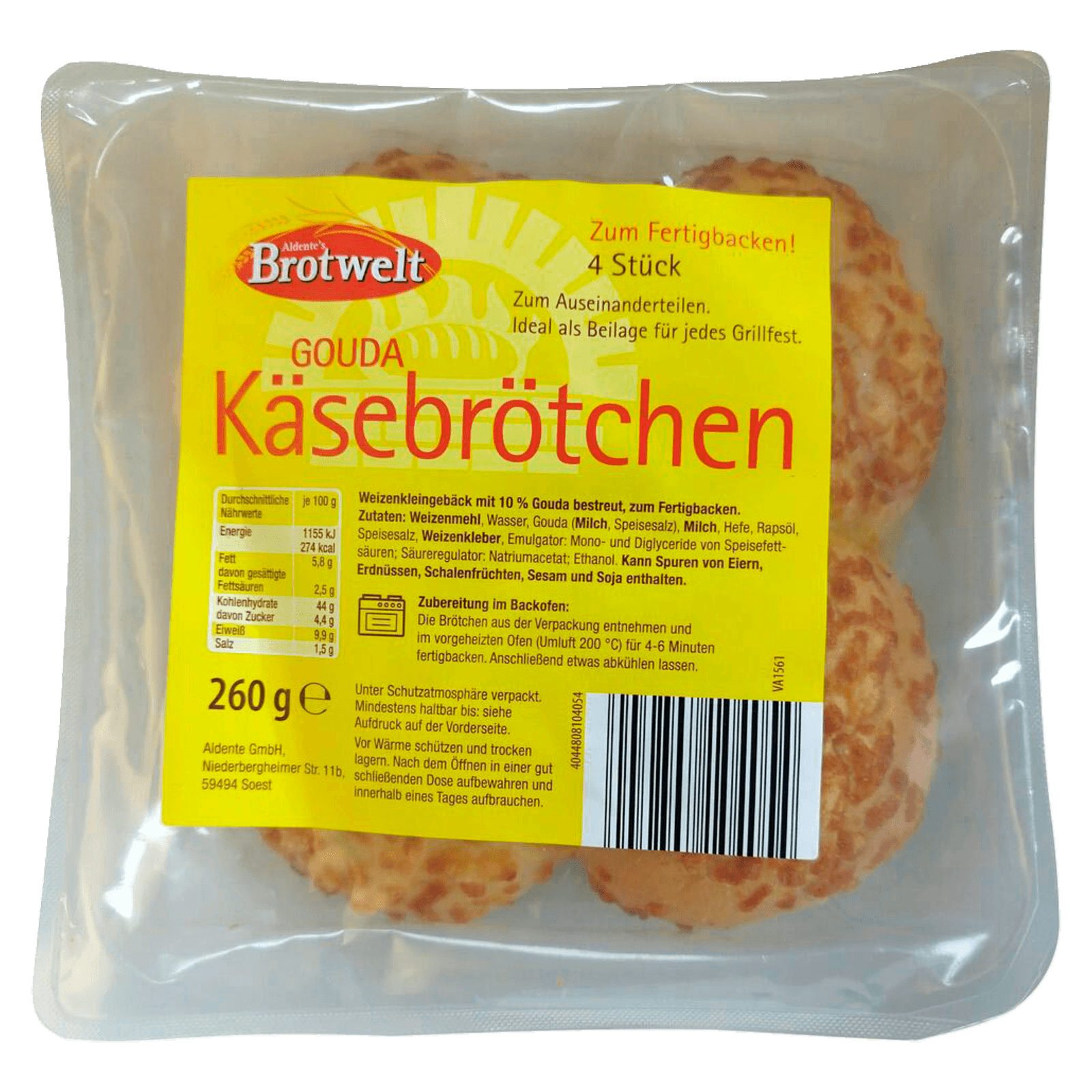 Aldente's Brotwelt Gouda Käsebrötchen 260g