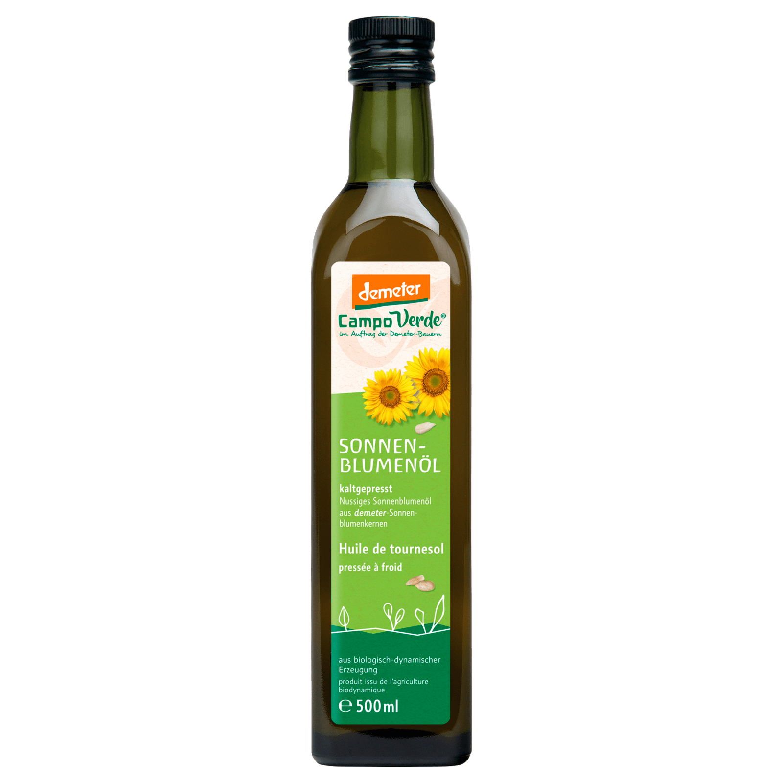 Campo Verde Bio Demeter Sonnenblumenöl kaltgepresst 0,5l