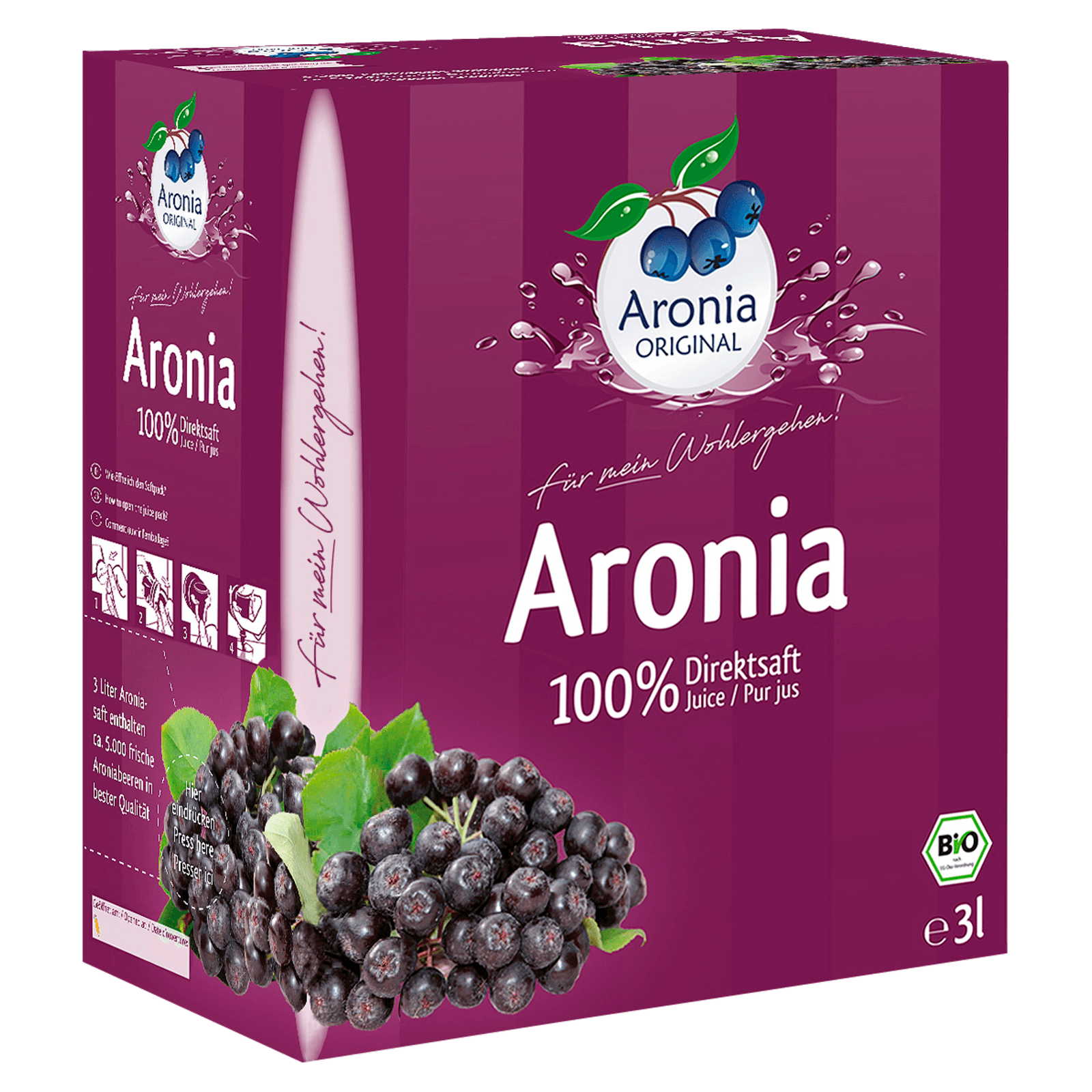 Aronia Original Bio Aronia Direktsaft 3l