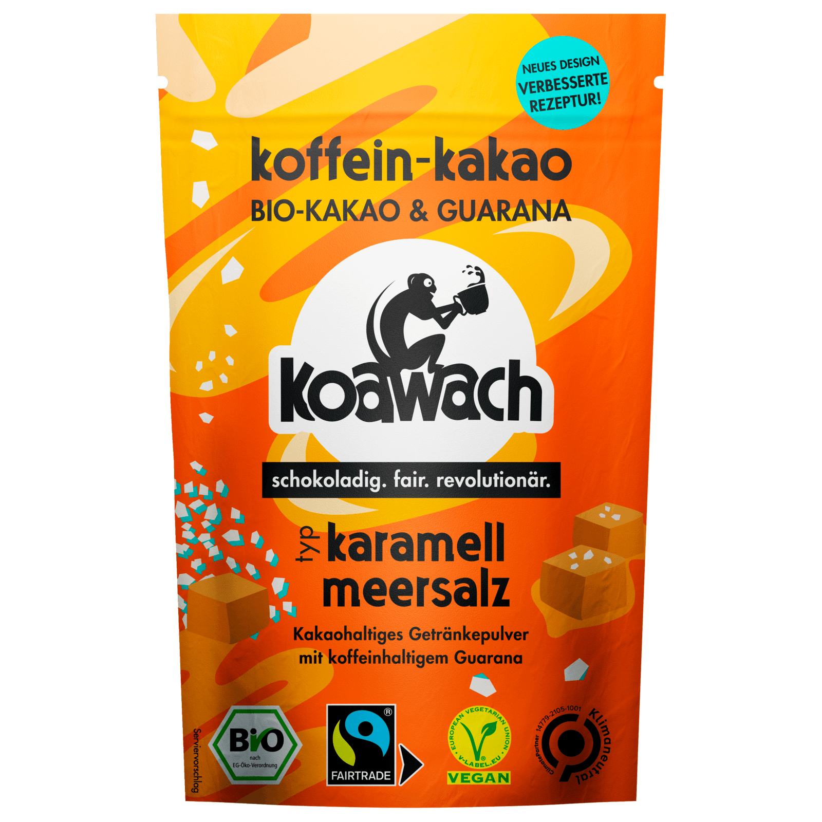 Koawach Bio Koffein Kakao Karamell Meersalz vegan 100g