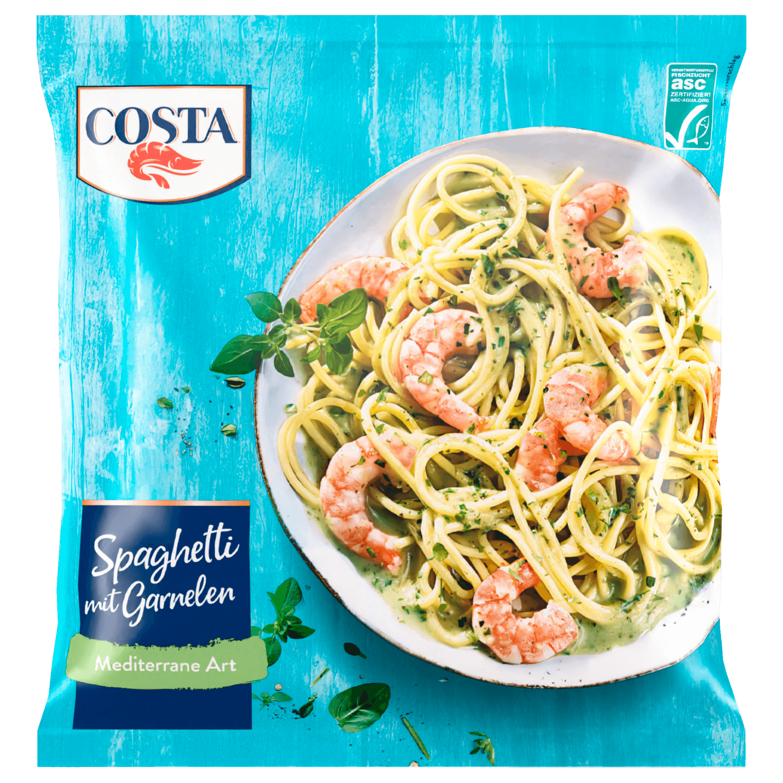 Costa Spaghetti mit Garnelen Mediterrane Art 450g