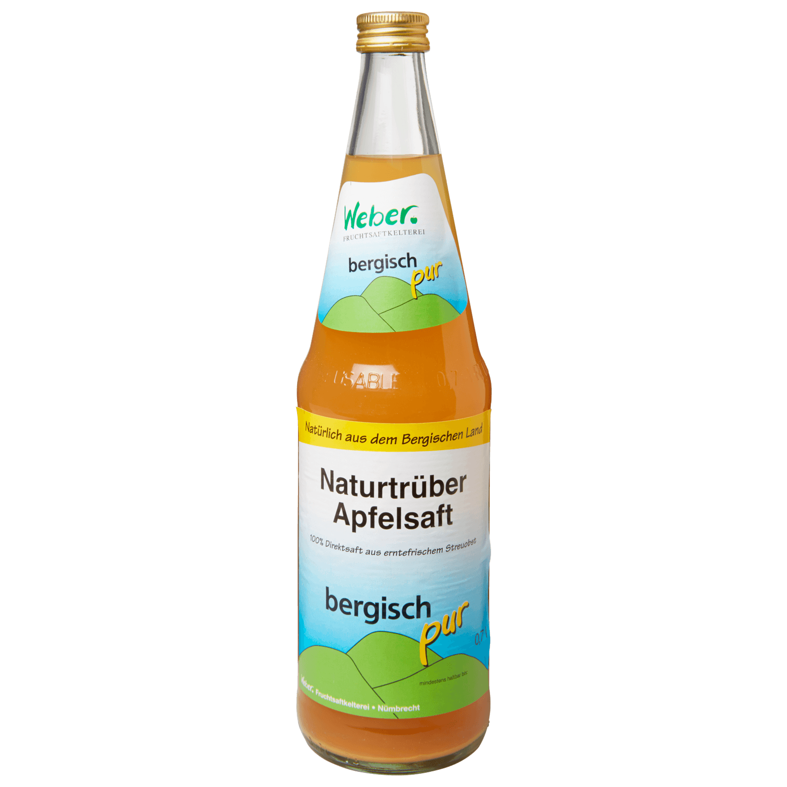 Bergisch pur Apfelsaft Naturtrüb 0,7l