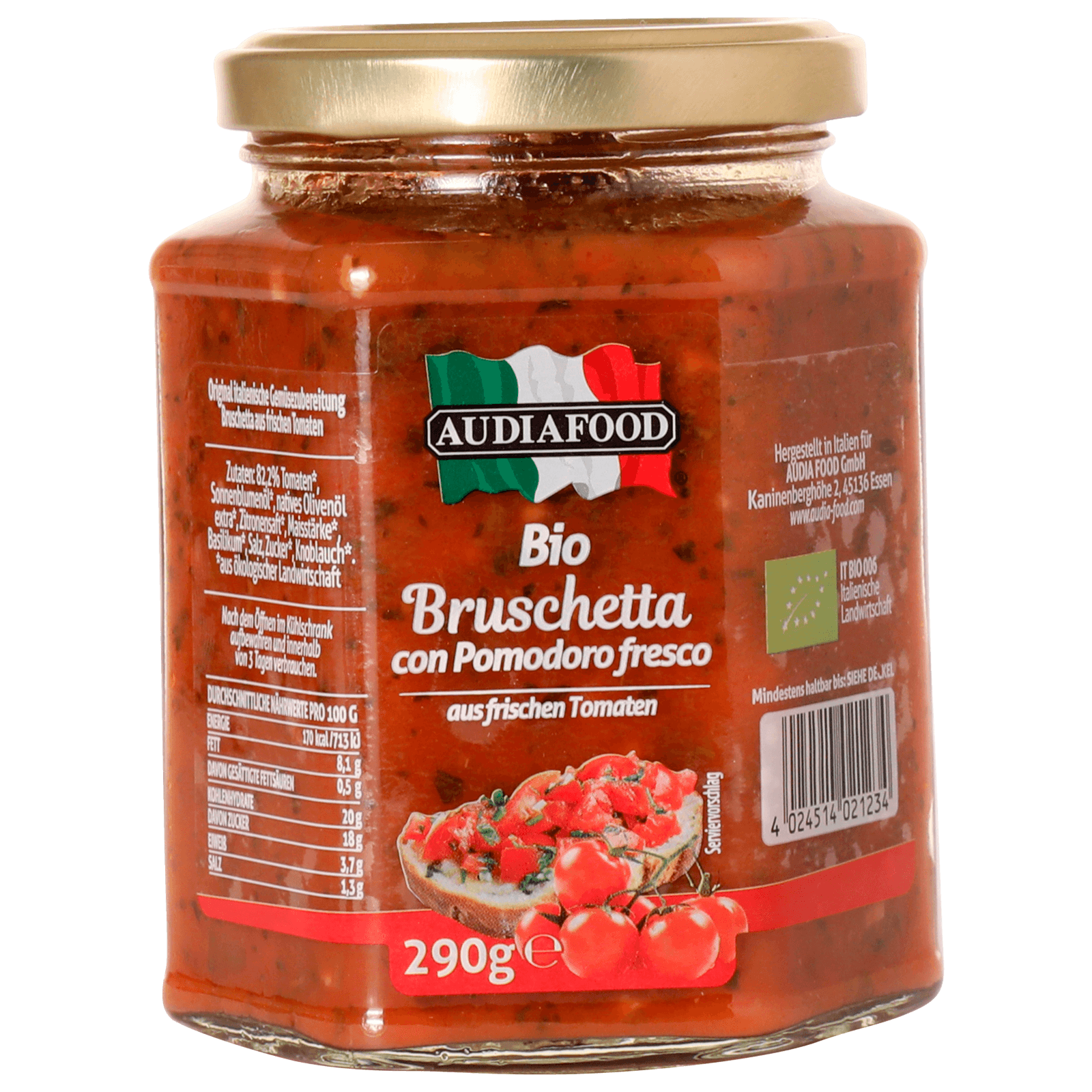 Audiafood Bio Bruschetta Pomodoro 290g