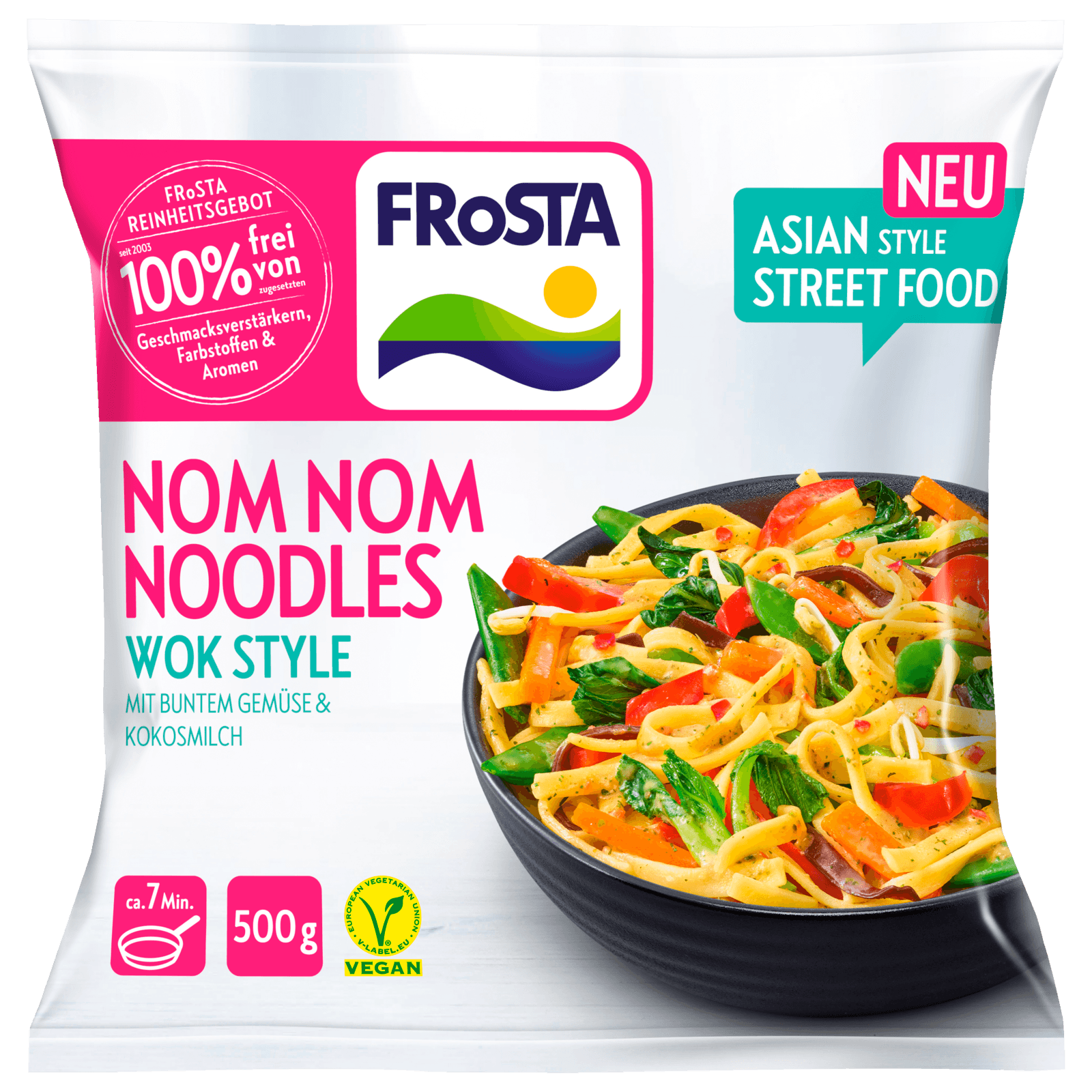 Frosta Nom Nom Noodles Wok Style vegan 500g