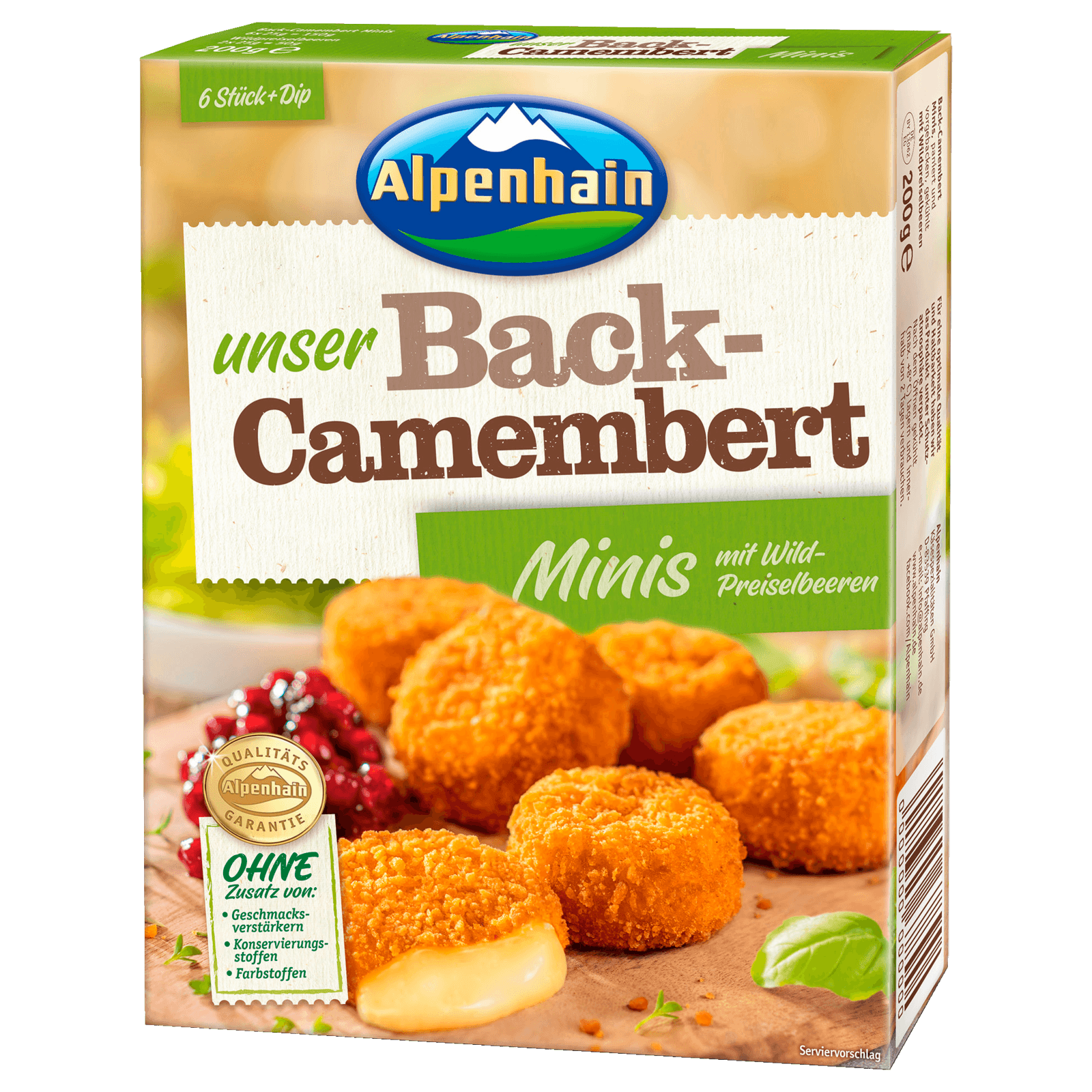 Alpenhain Back-Camembert Minis mit Wild-Preiselbeeren 200g