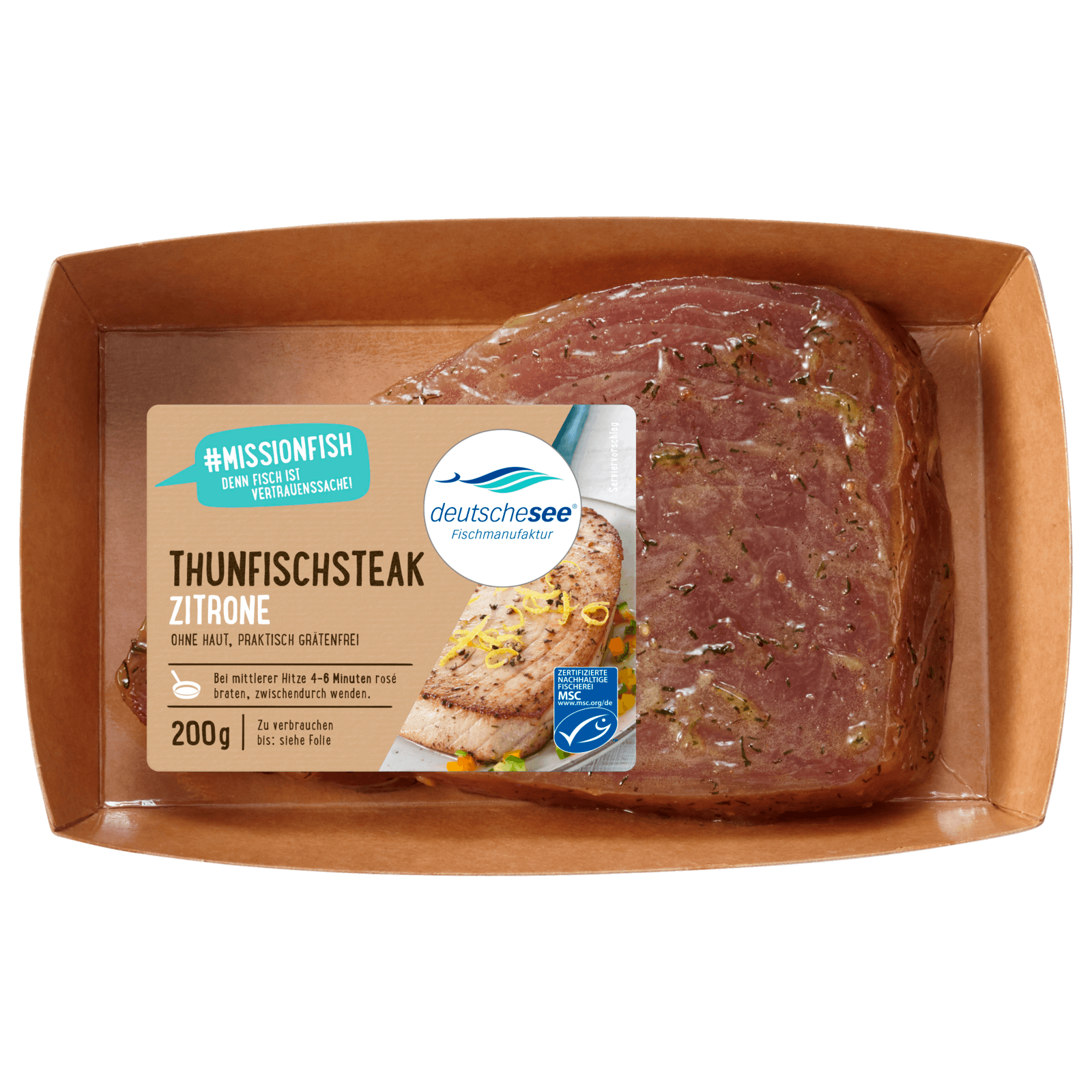 Deutsche See Fischmanufaktur Thunfischsteak Zitrone 200g