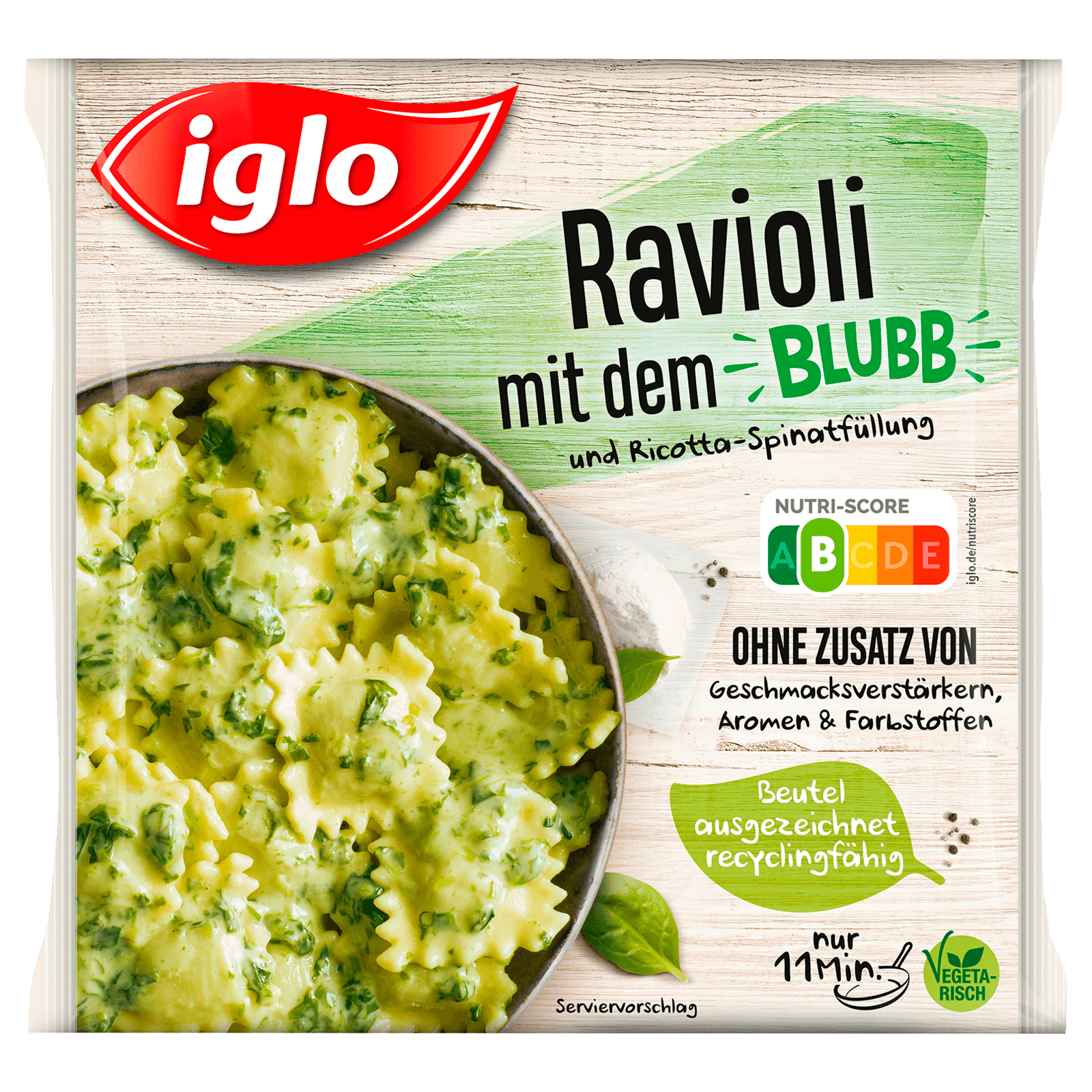 Iglo Ravioli mit Blubb Ricotta-Spinatfüllung 450g