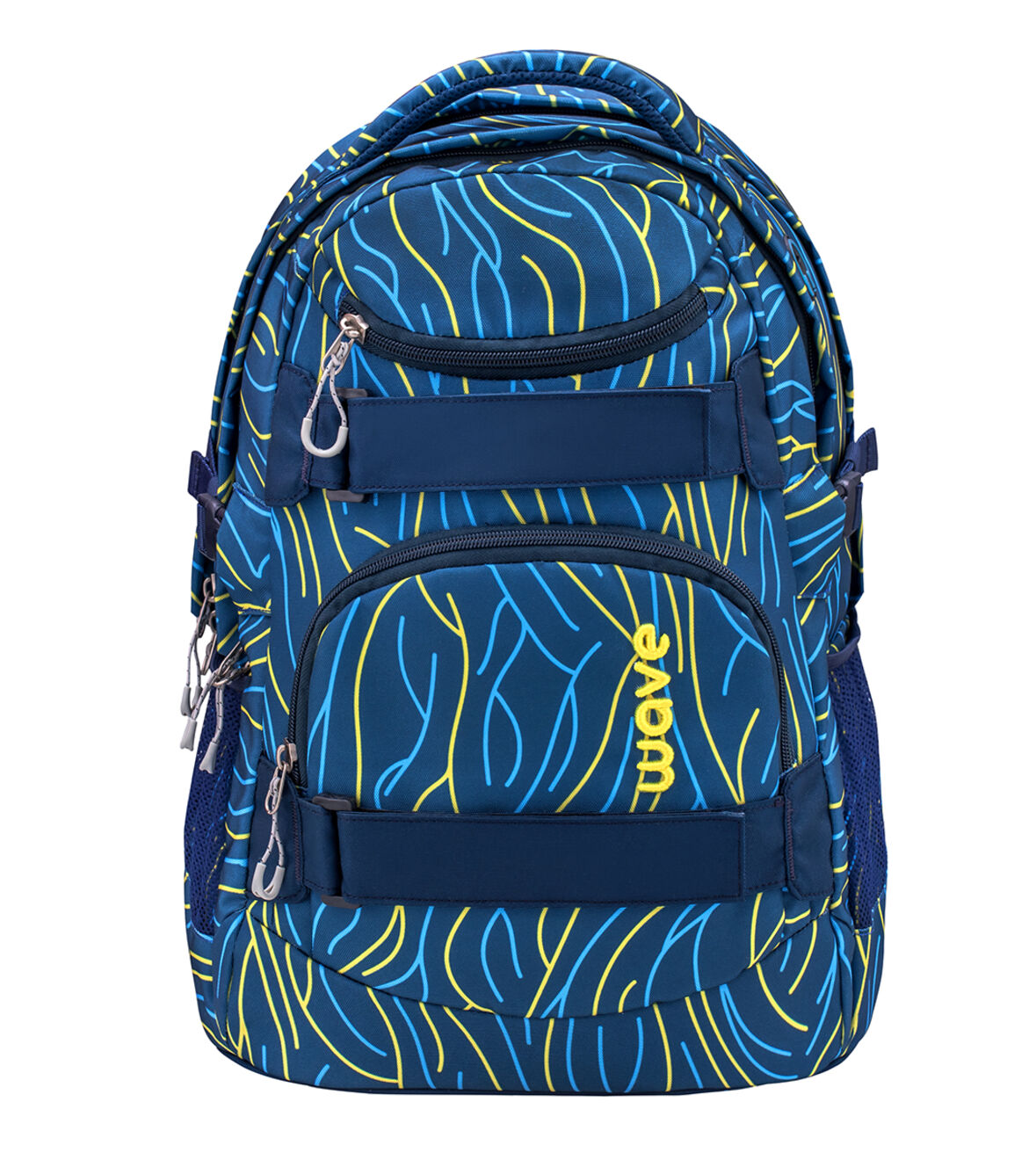 Belmil Schulrucksack Wave Infiniy Yellow Lines blau