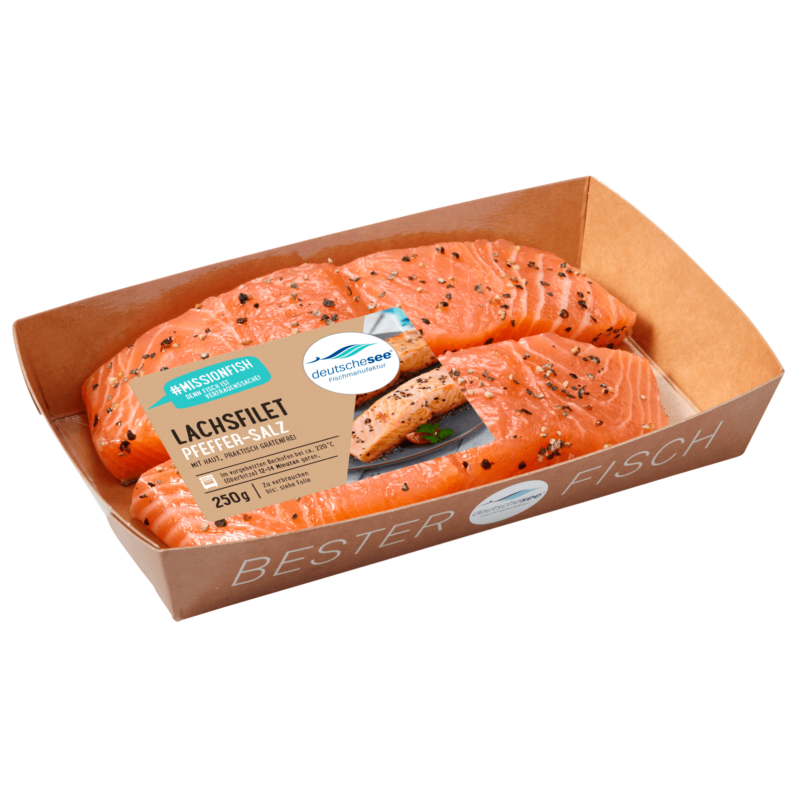 Deutsche See Lachsfilet Pfeffer-Salz 250g