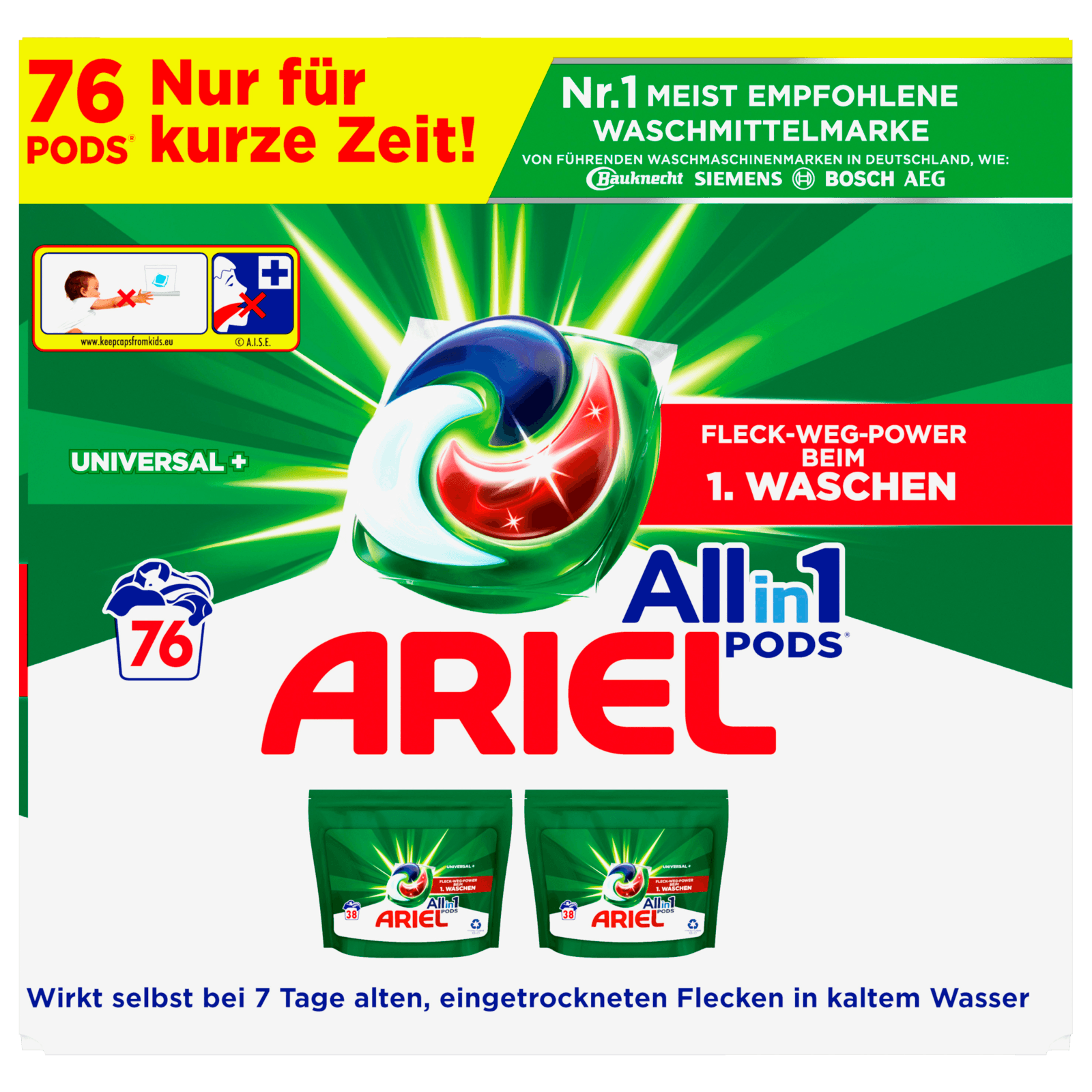 Ariel Universalwaschmittel All-in-1 Pods 1,6kg, 76WL