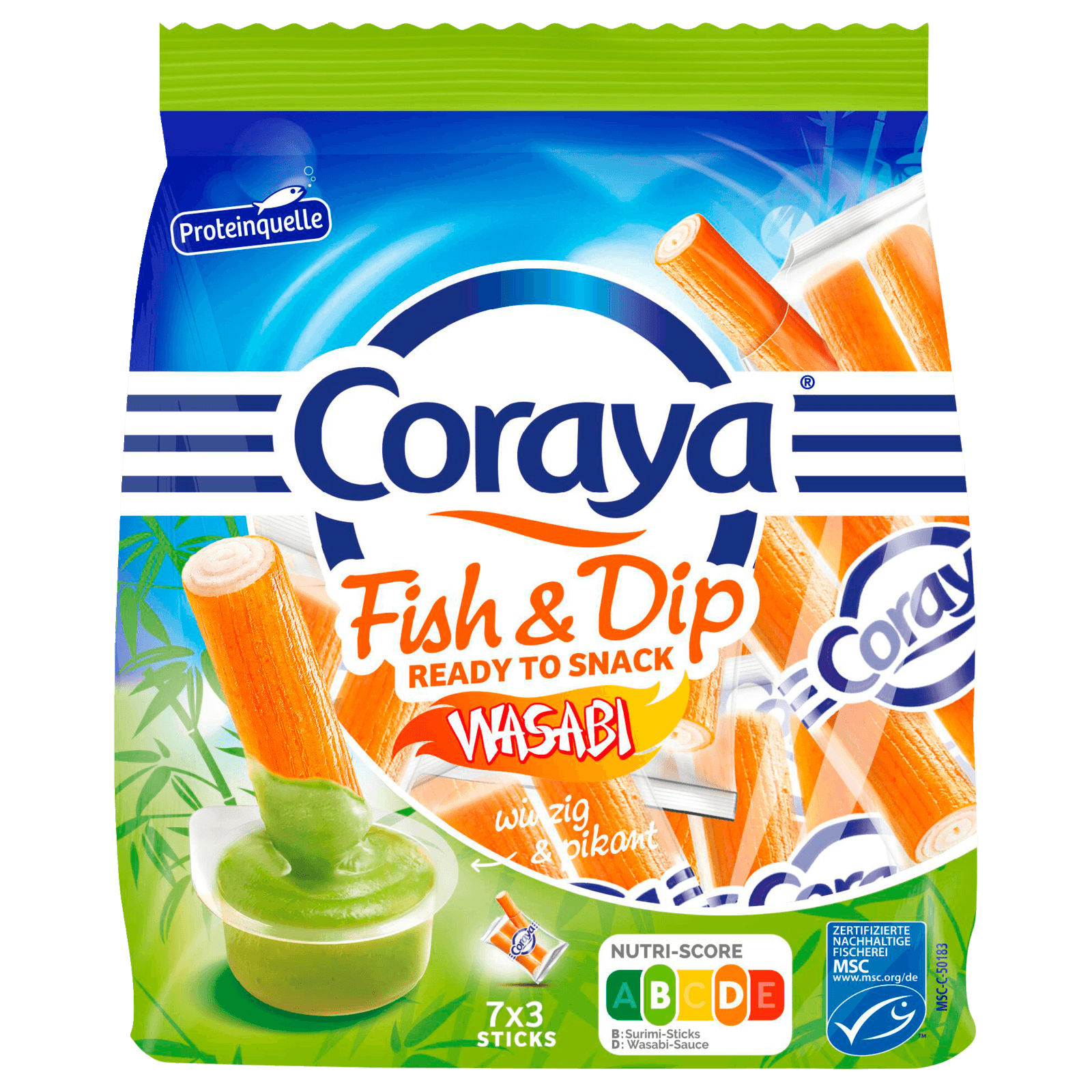 Coraya Surimi Fish & Dip Wasabi 210g