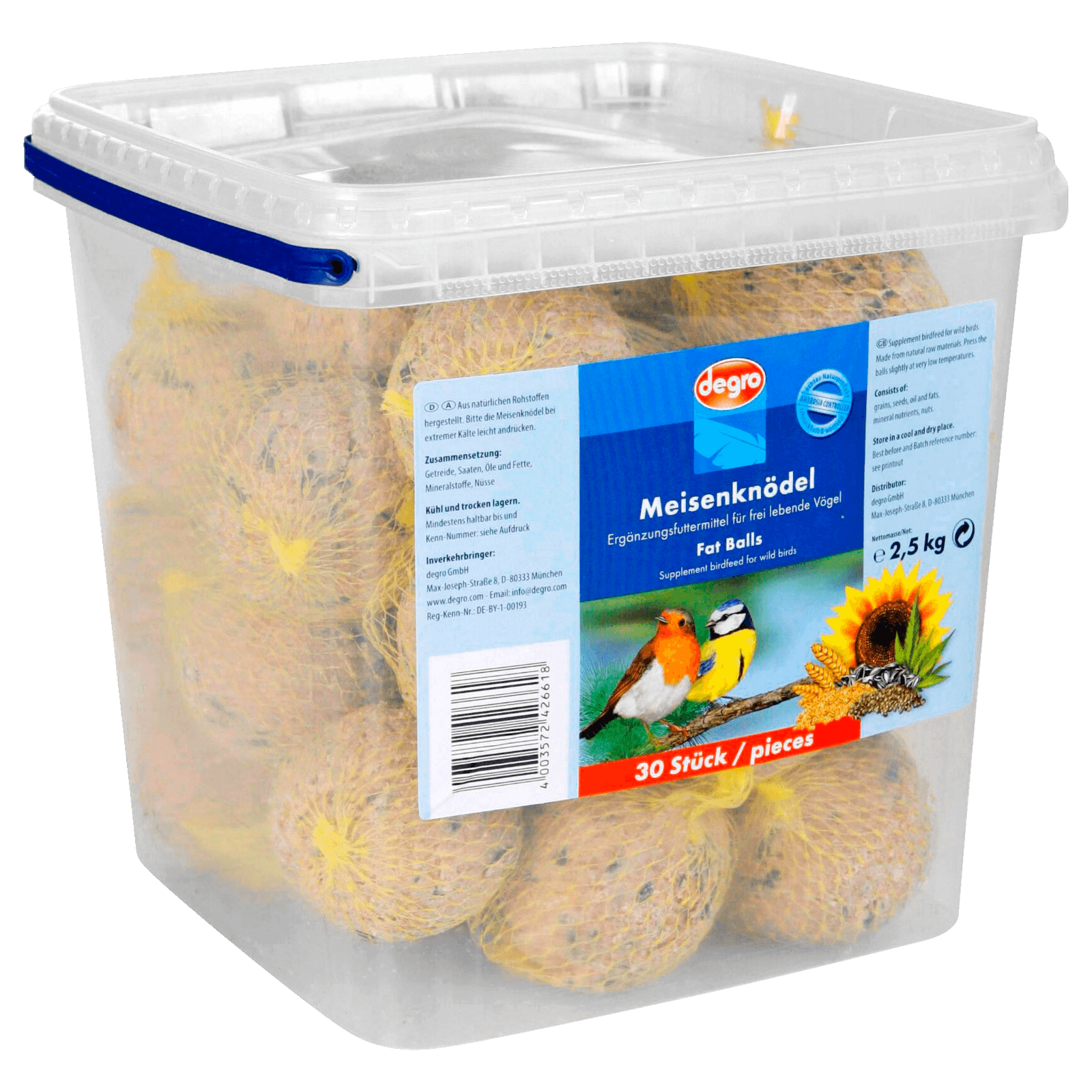 Degro Meisenknödel im Eimer 2,5kg, 30 Stück