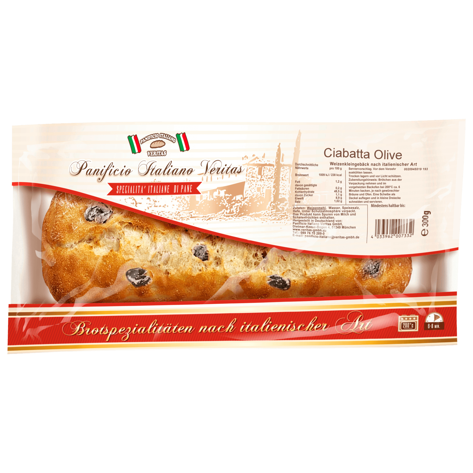 Panificio Ciabatta Olive 300g