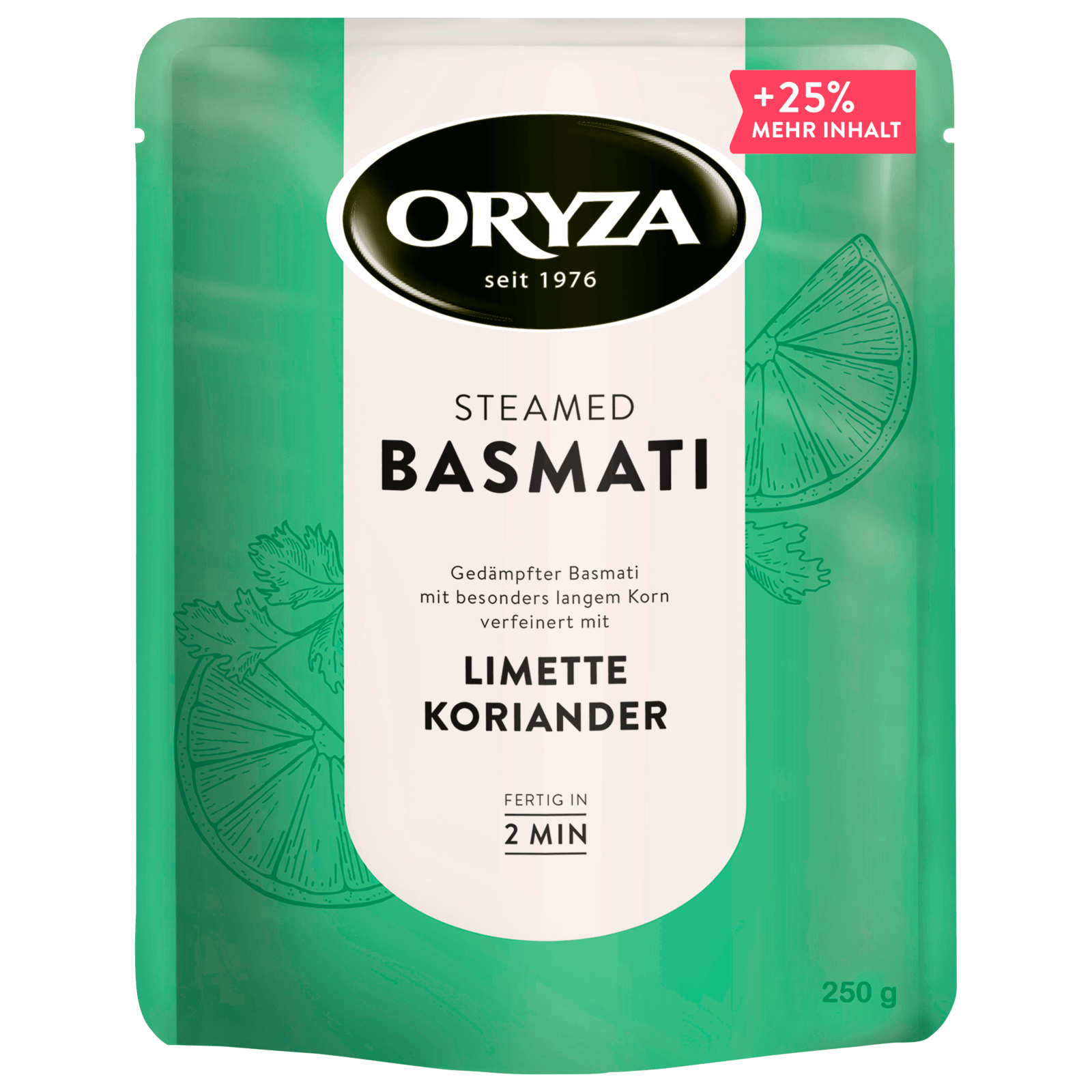 Oryza Steamed Basmati Limette Koriander +25% mehr Inhalt 250g