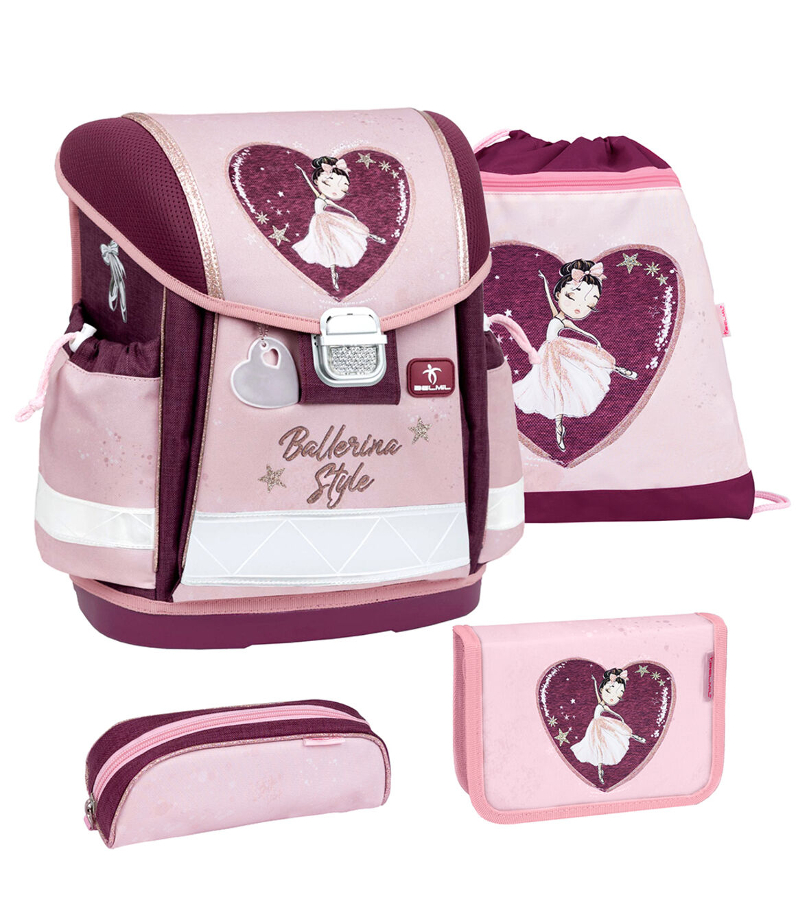 Belmil Schulranzen Set Classy 4tlg. Ballerina Style rosa