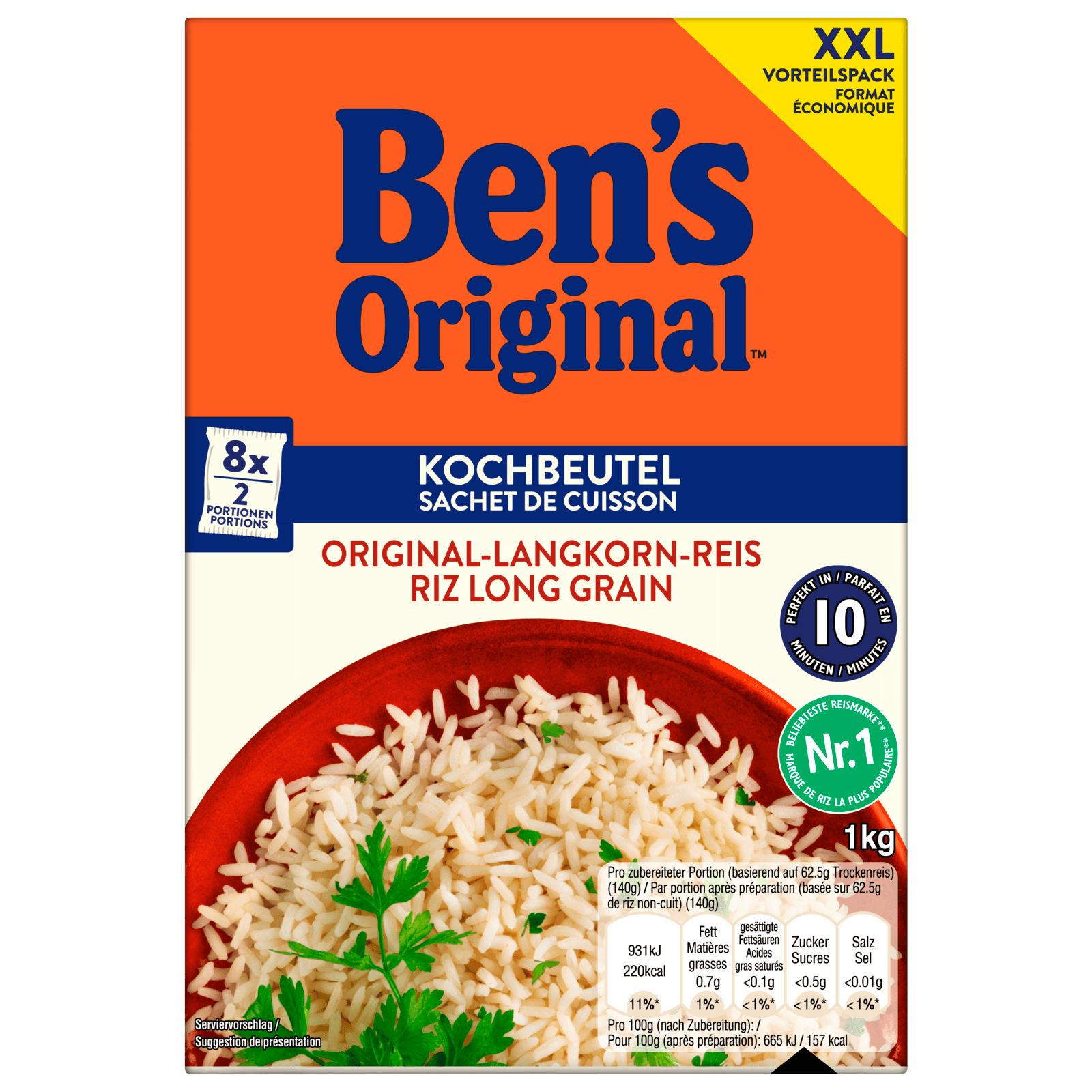 Ben's Original Spitzen-Langkorn-Reis im Kochbeutel 1kg