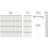 Alberts Gabionenzaun "Cluster-Gabionen Anbauset", (Set), anthrazit, 80 cm hoch, 2 m