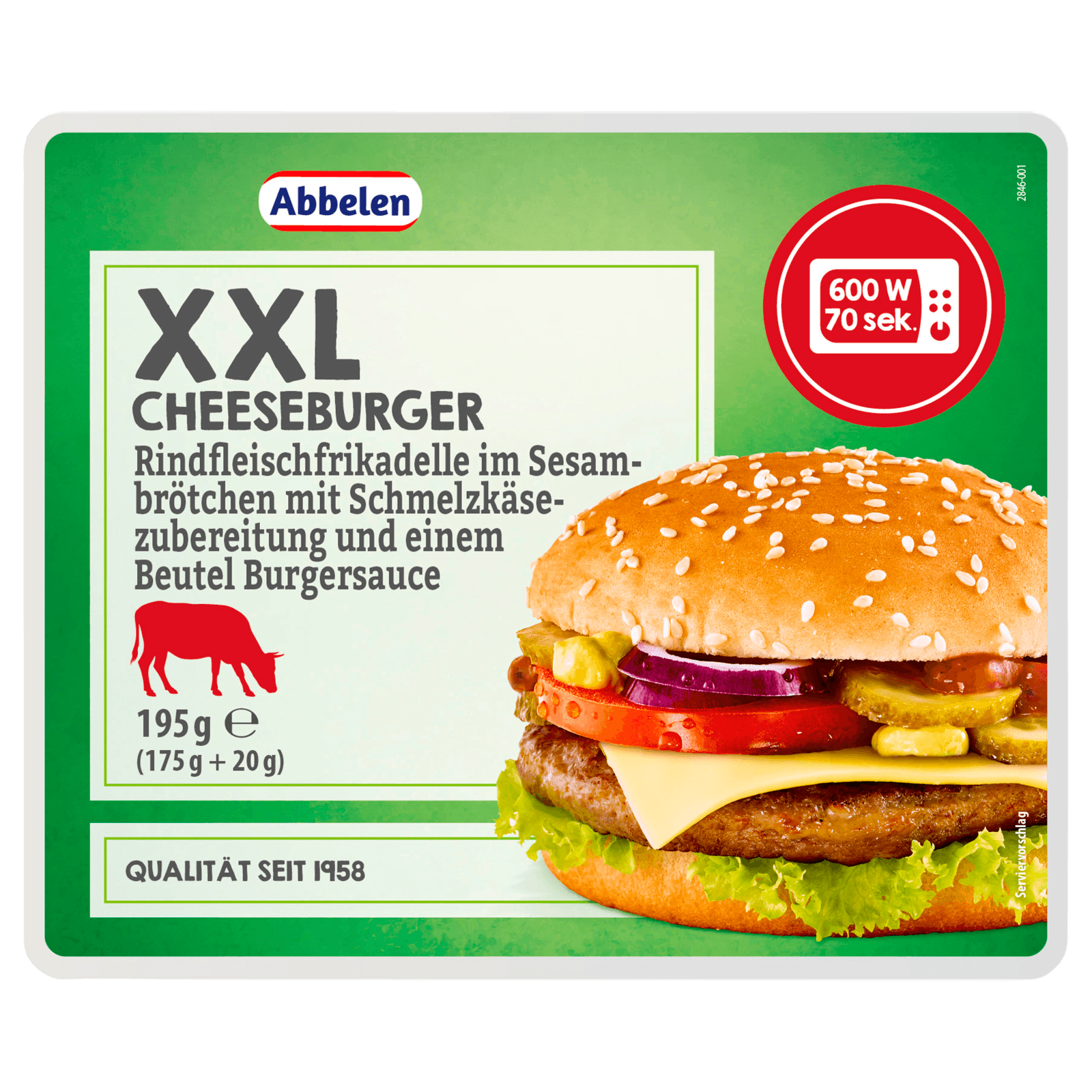 Abbelen XXL Cheeseburger Rind 195g