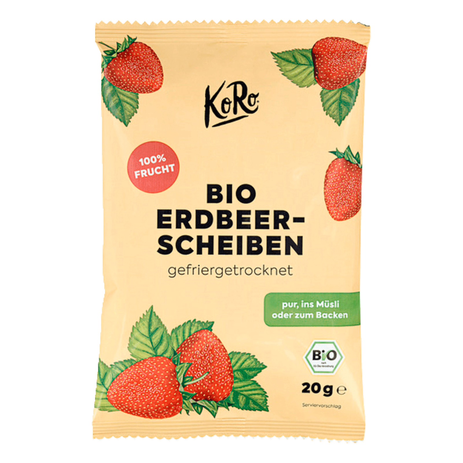 Koro Bio Erdbeerscheiben gefriergetrocknet 20g