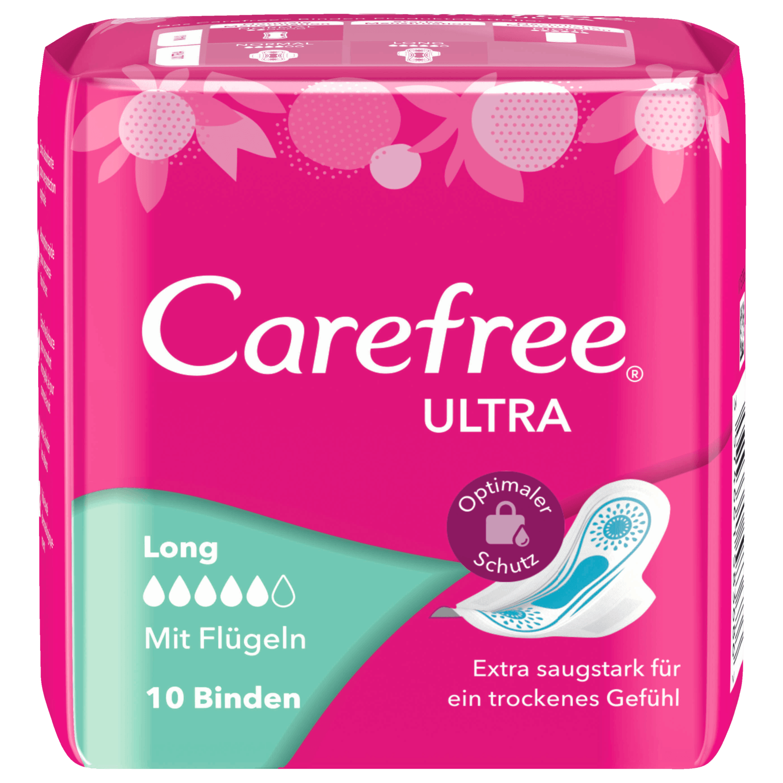 Carefree Ultra Binden Long mit Flügeln 10 Stück