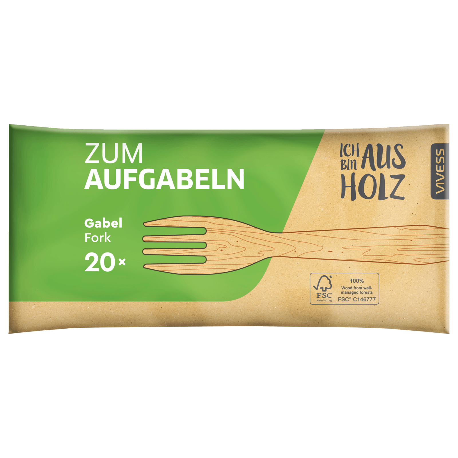 Vivess Holzgabel 20 Stück