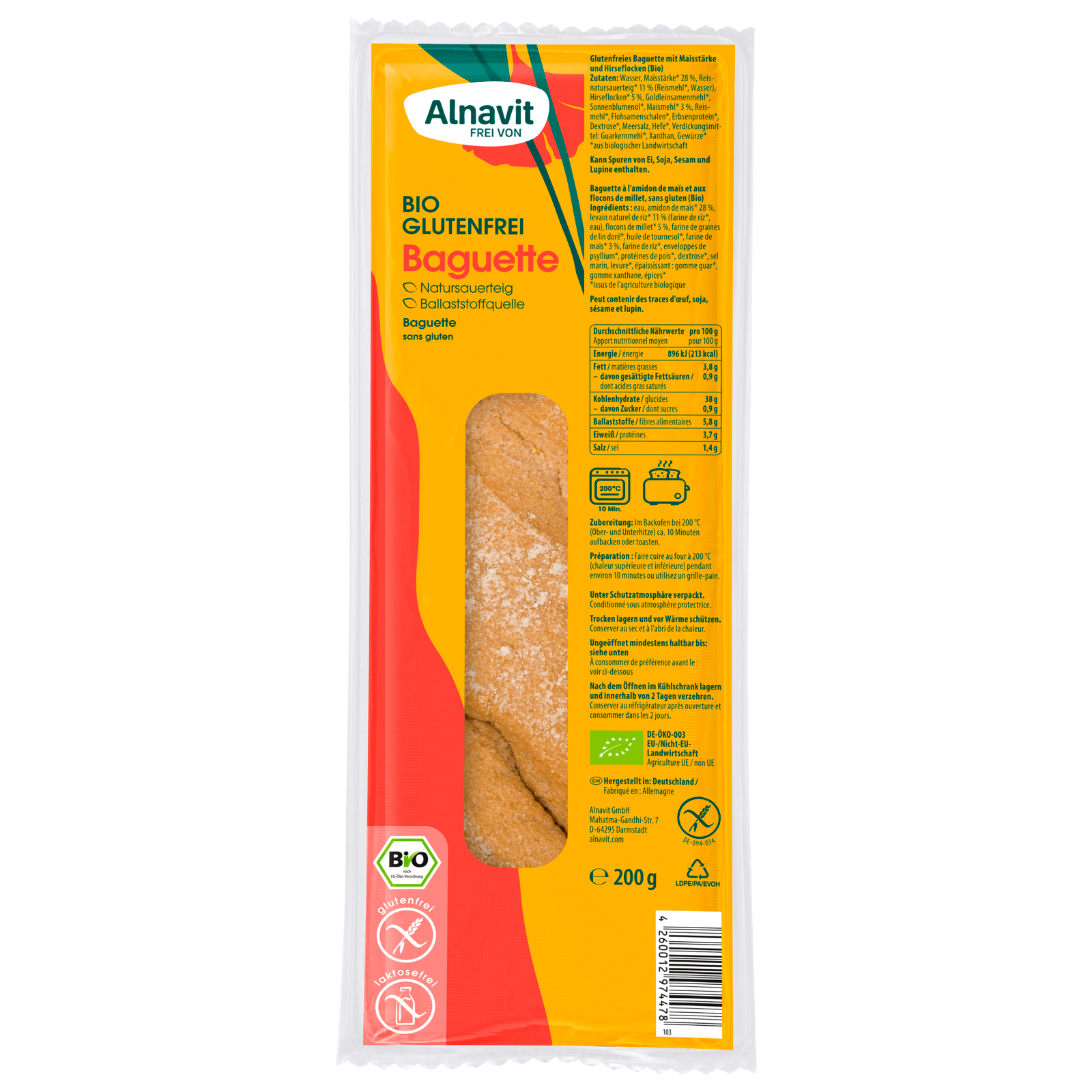 Alnavit Bio Baguette glutenfrei 200g