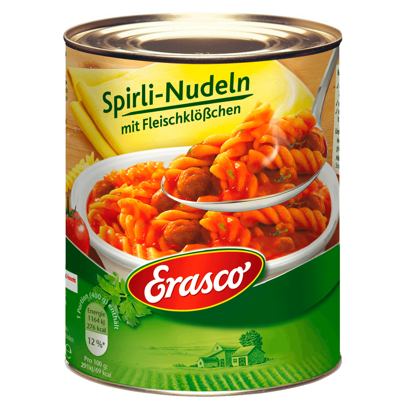 Erasco Spirli-Nudeln mit Fleischklößchen 800g