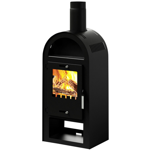 accente Kaminofen »Magna 3.0«, Stahl, 7 kW, BxHxT: 48 x 98 x 35,5 cm, rechteckig, rund - schwarz