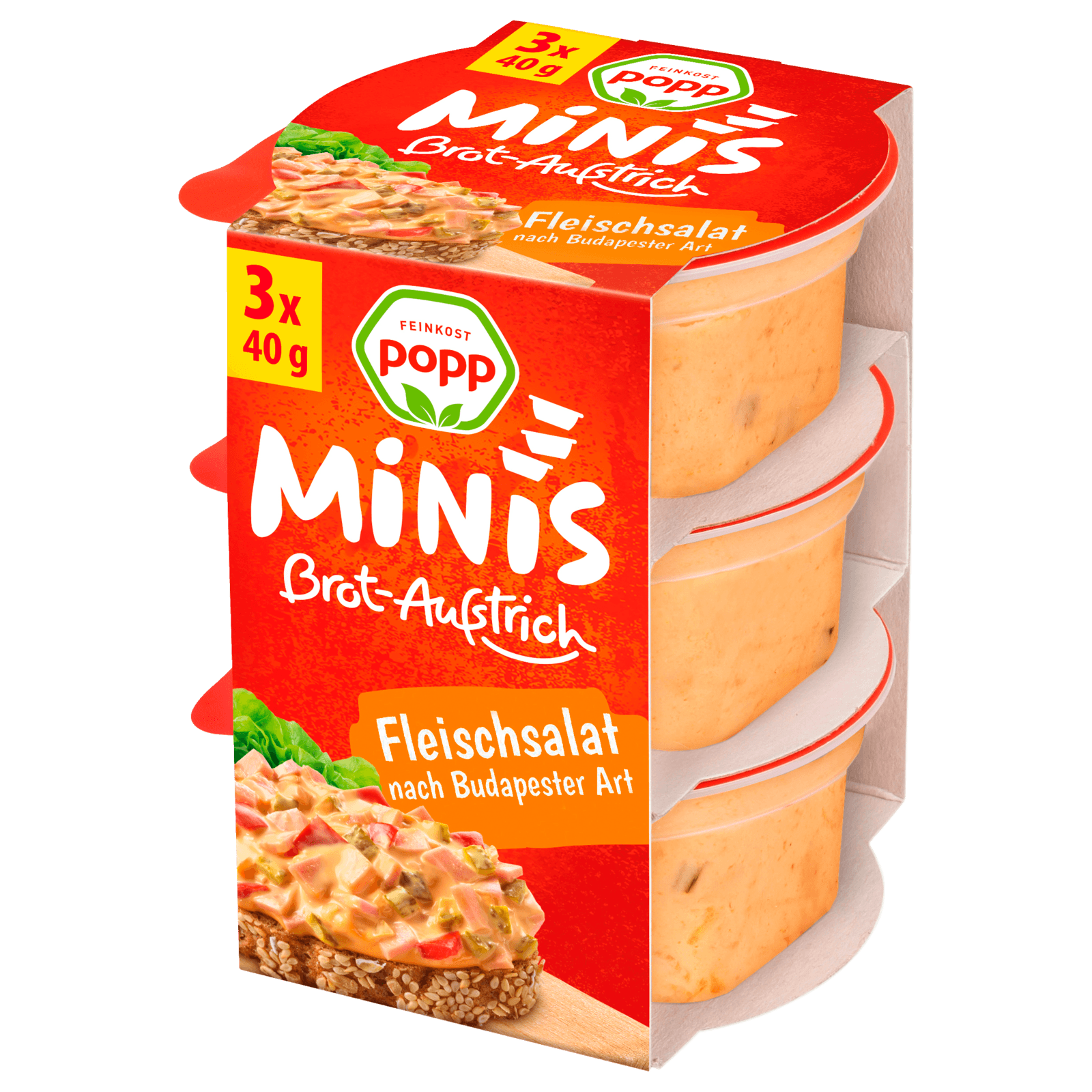 Feinkost Popp Brotaufstrich Minis 3x40g