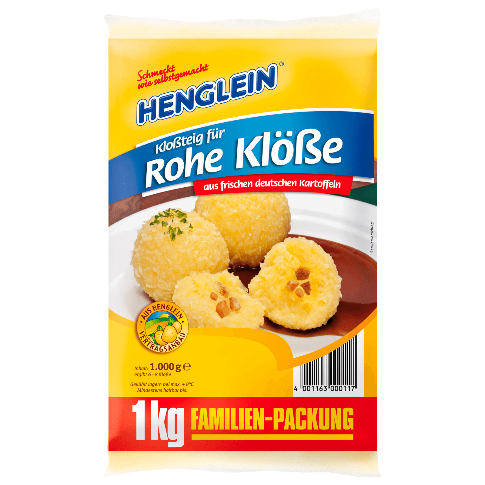 Henglein Kloßteig für rohe Klöße 1kg