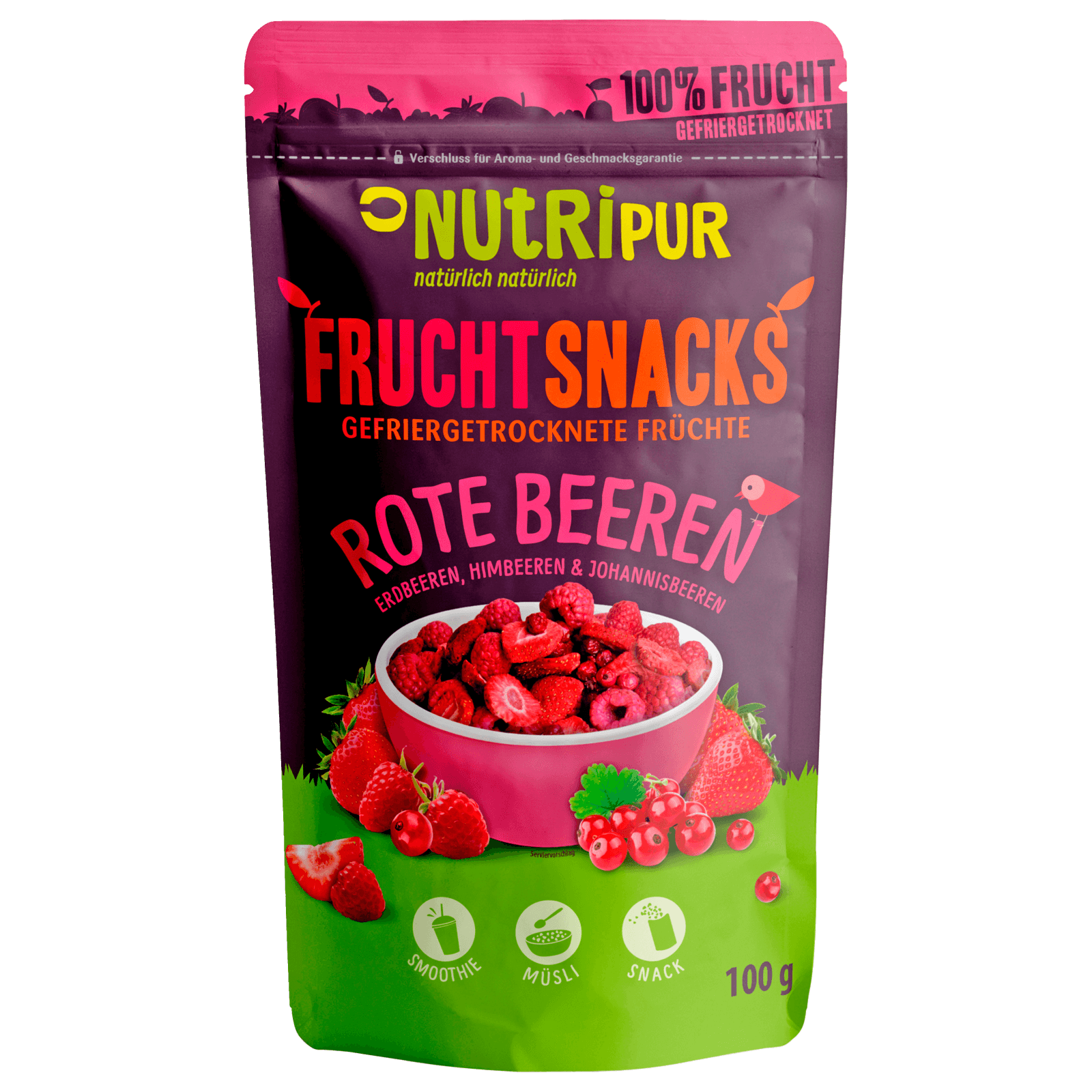 Fruchtsnacks Rote Beeren gefriergetrocknet 100g