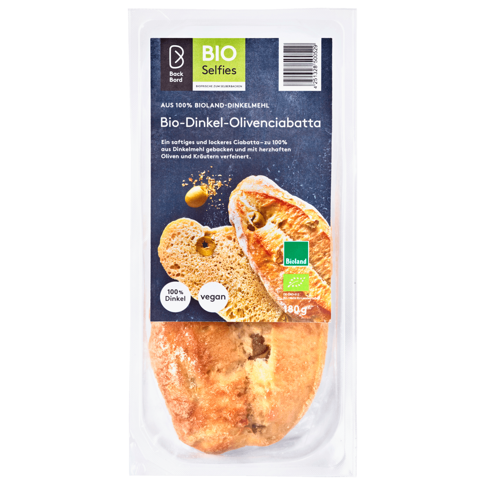 Back Bord Bio Dinkel-Olivenciabatta 180g