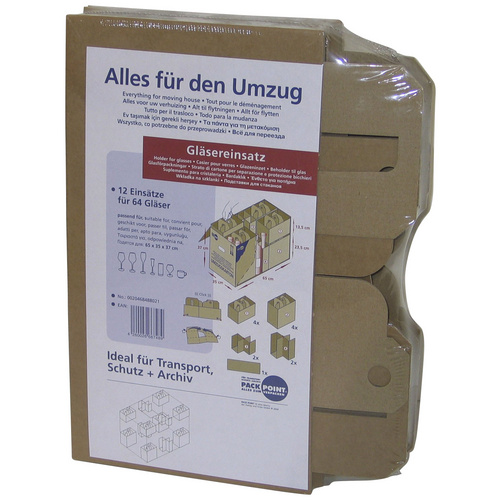 PACK POINT Gläsereinsatz, BxHxL: 31,5 x 0,5 x 42 cm, Pappe - braun