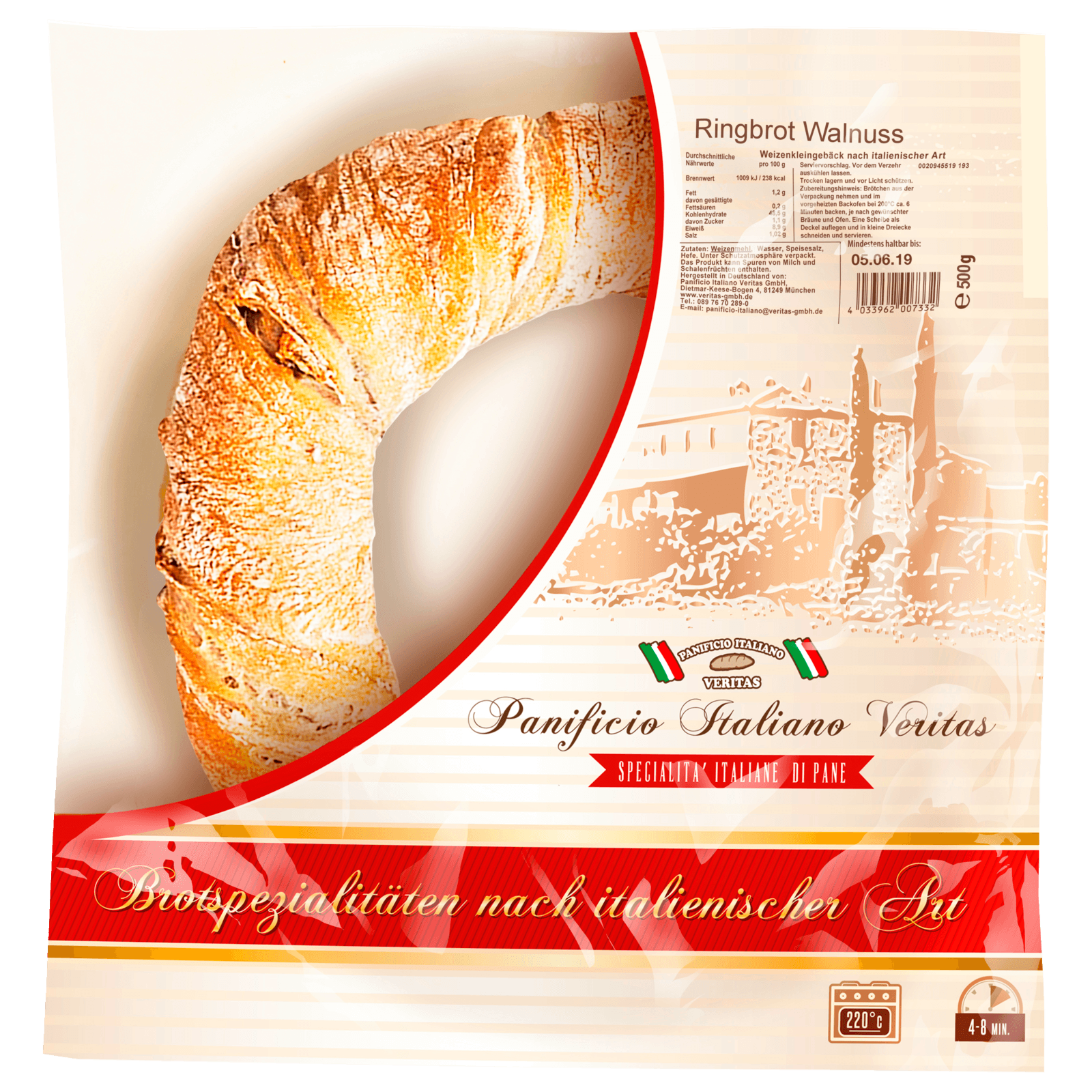 Panificio Ringbrot Walnuss 500g