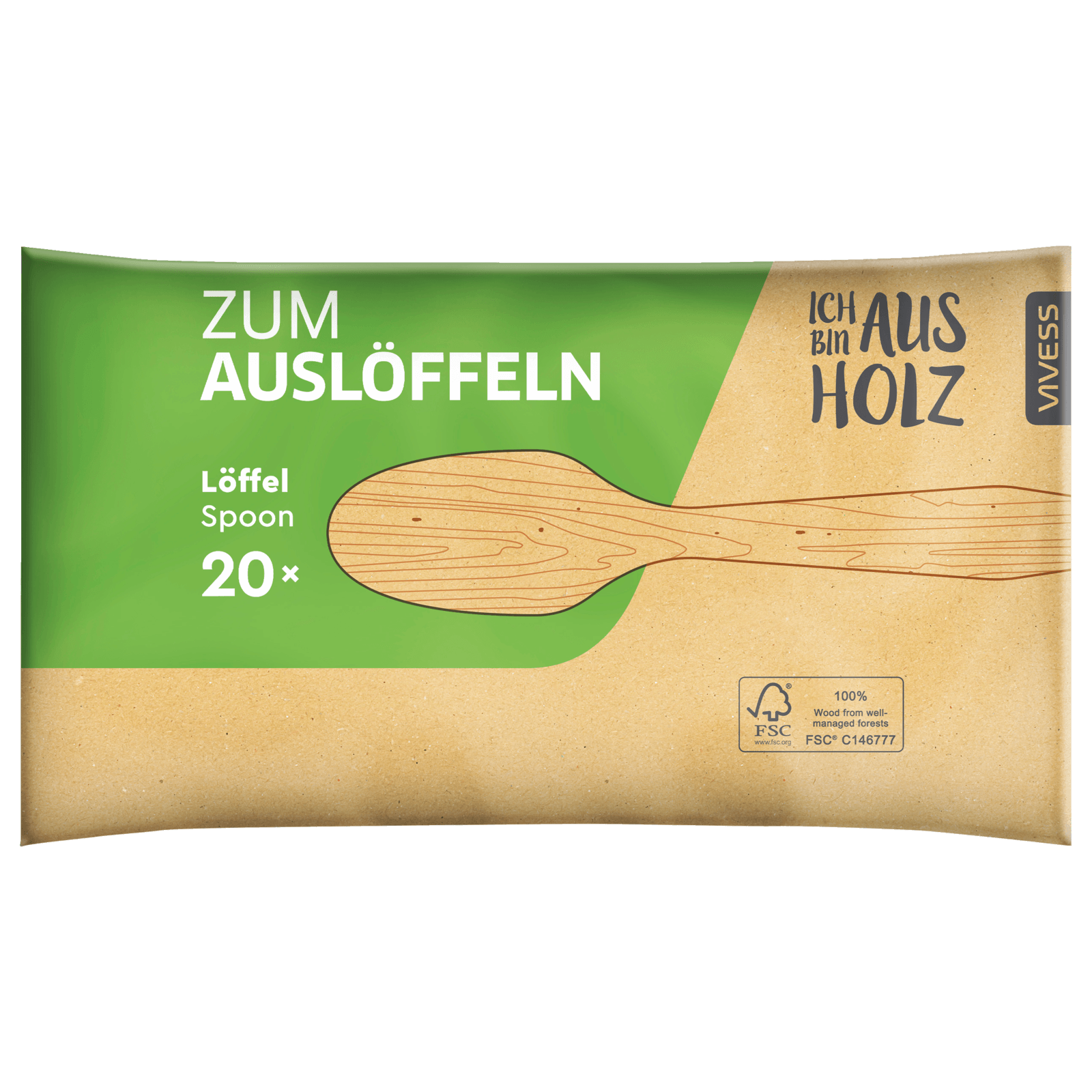 Vivess Löffel aus Holz 20 Stück