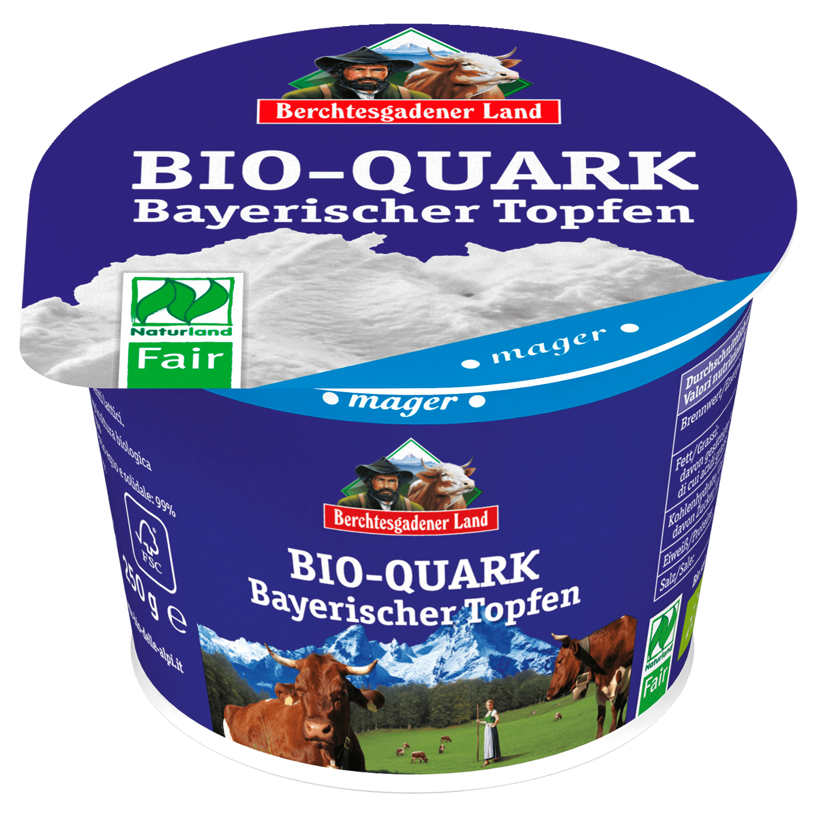 Berchtesgadener Land Bio-Quark Bayerischer Topfen Magerstufe 250g