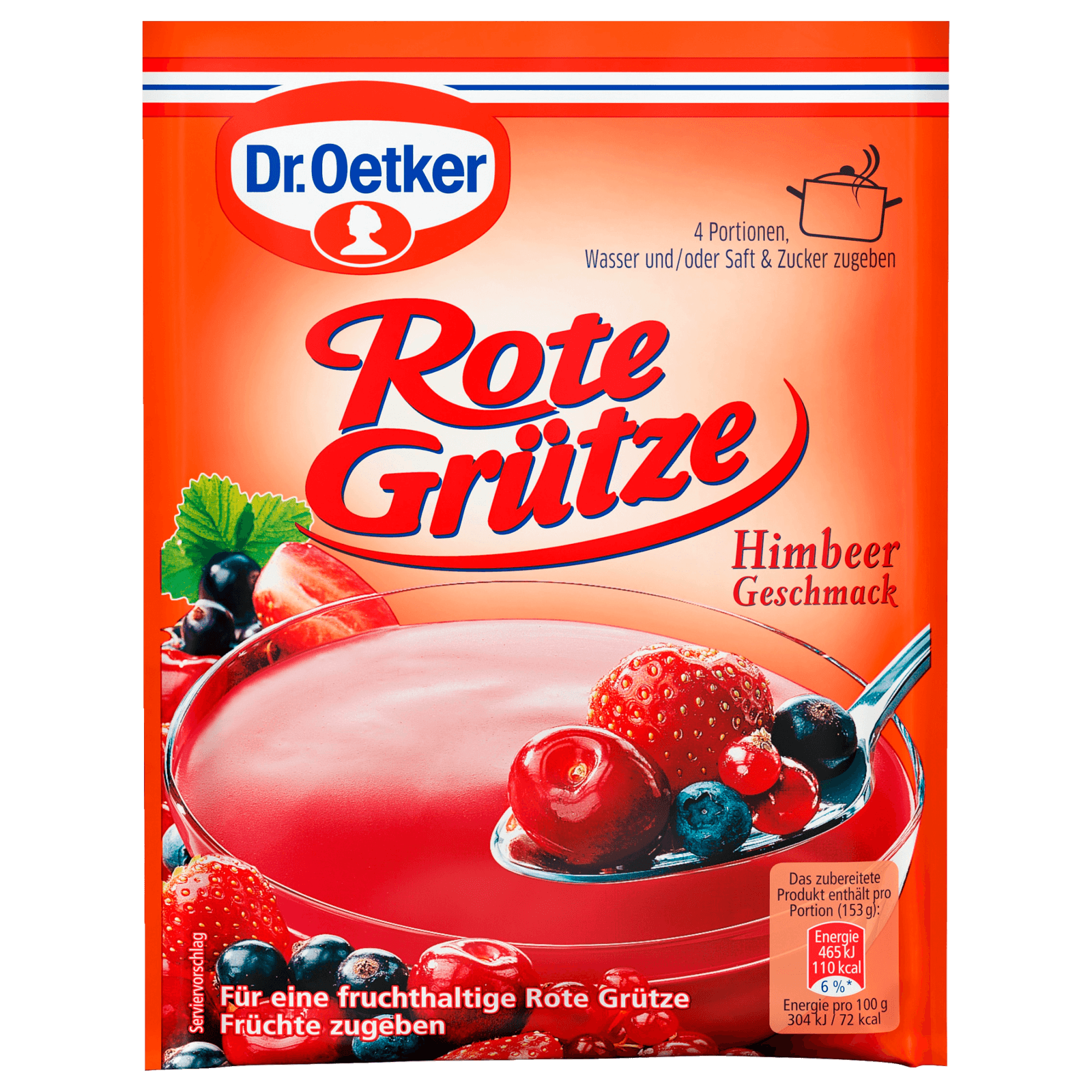 Dr. Oetker Rote Grütze Dessert Himbeere 121g