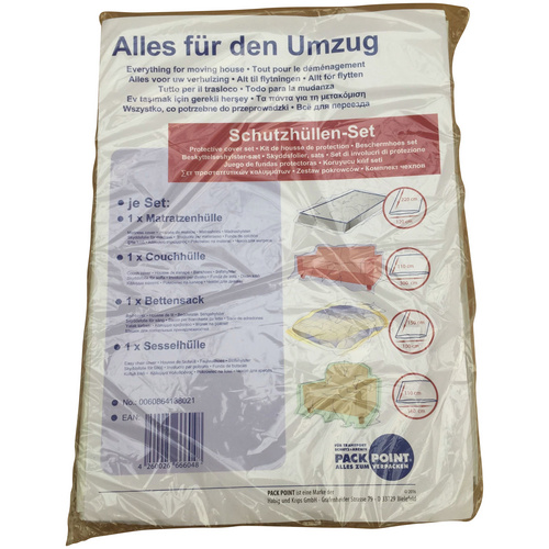 PACK POINT Schutzhüllen-Set, BxHxL: 21 x 3 x 29,5 cm, Polyethylen (PE) - weiss