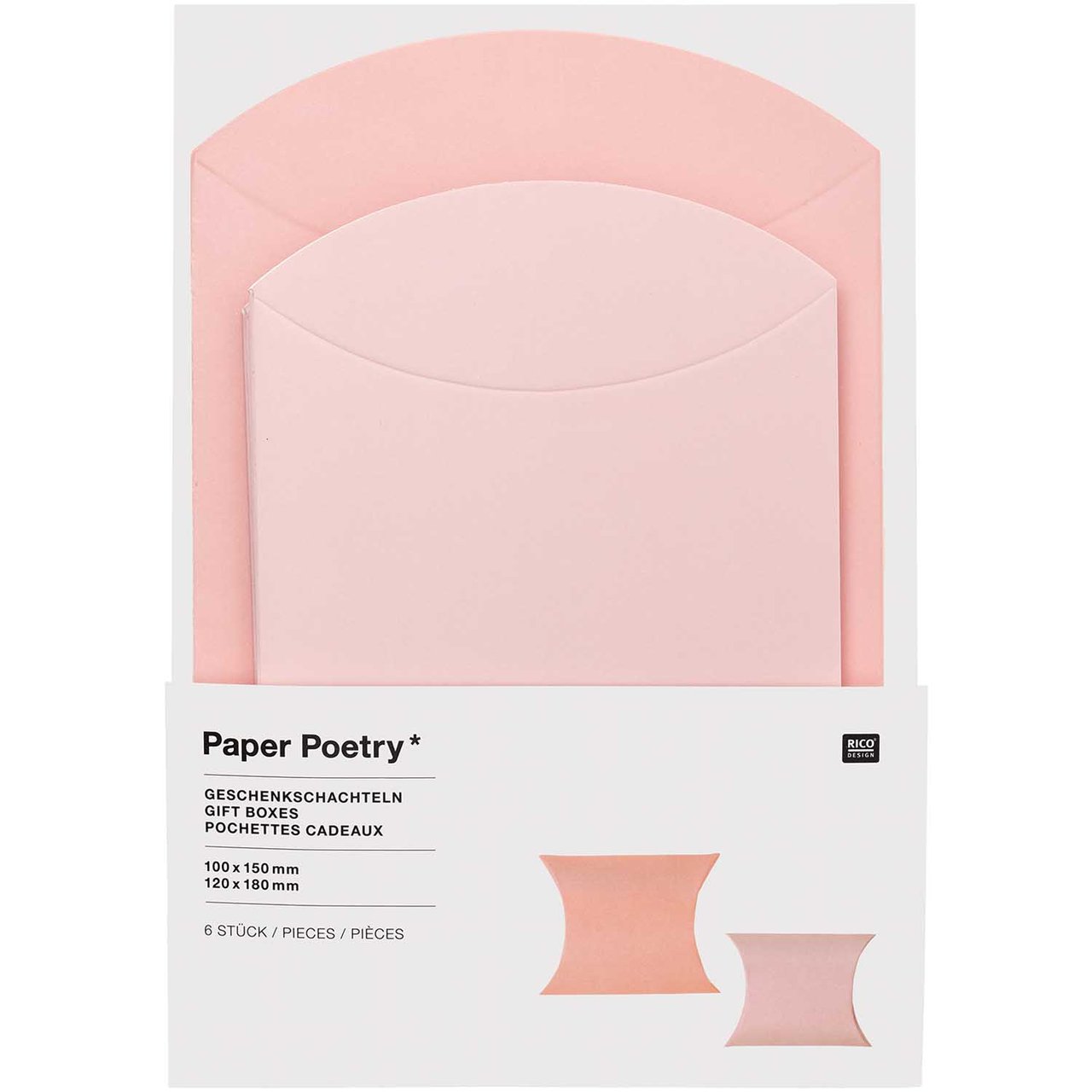 Paper Poetry Geschenkschachteln Set 6 Stück rosa