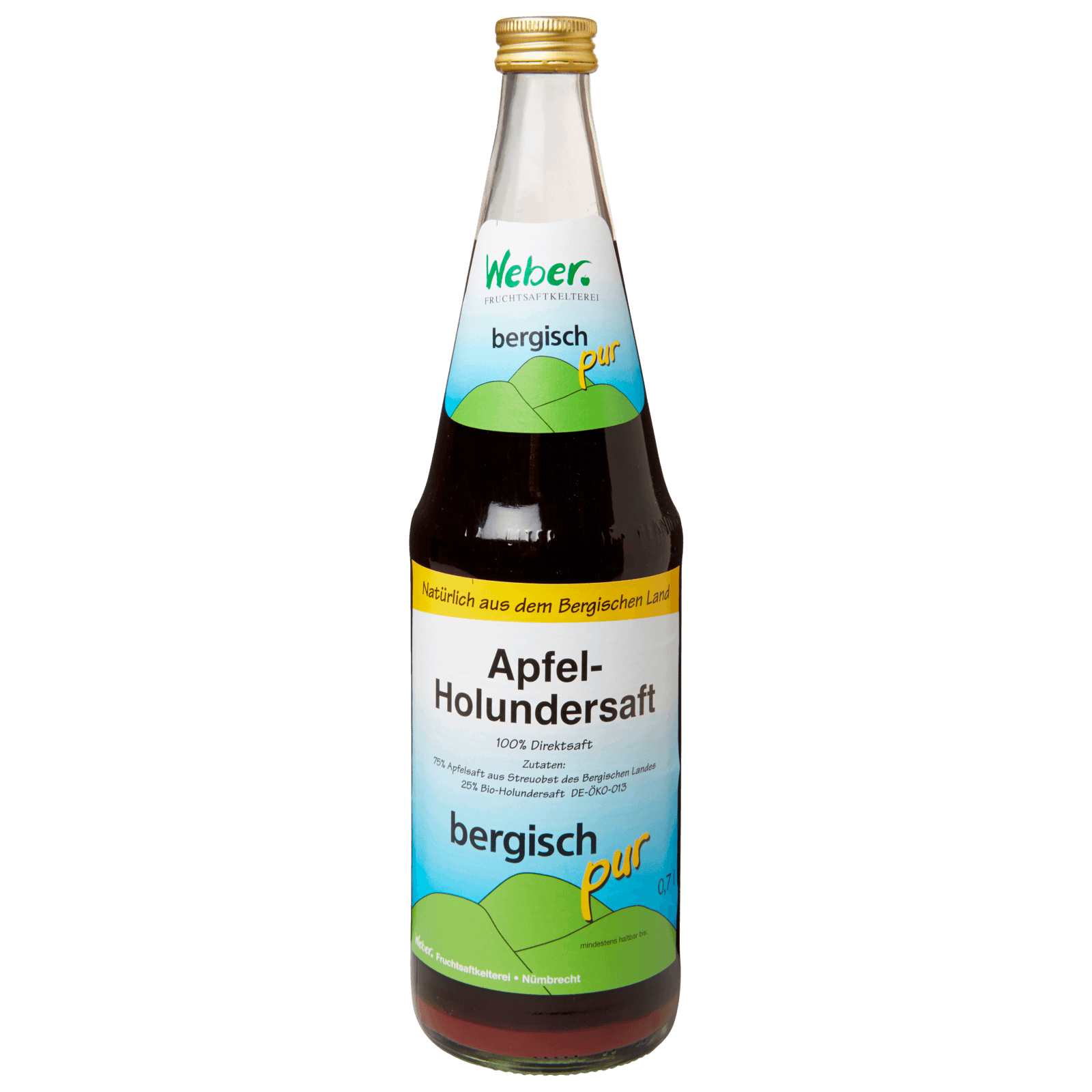 Bergisch pur Apfel-Holundersaft 0,7l