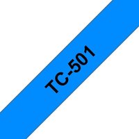 Brother TC-501 Schriftbandkassette 12mm x 7,7m schwarz auf blau