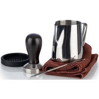 Buddys Barista-Set "Buddy´s Bar - Barista Edition, Premium", (Set, 5 tlg.), Milchkännchen 0,35 l, Kaffeestempel,Tamper, Kaffeenadel, Handtuch