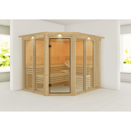 KARIBU Sauna »Aamse 3«, für 5 Personen, ohne Ofen - beige