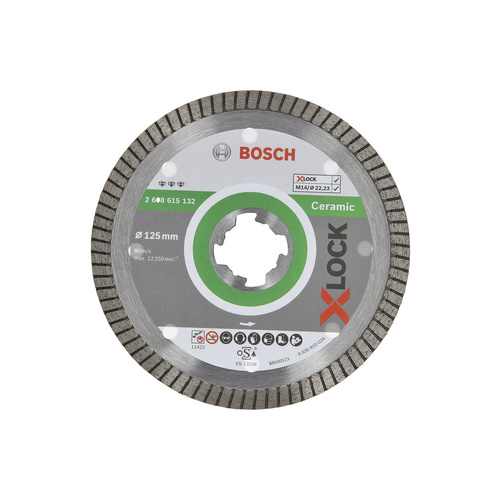 BOSCH Diamanttrennscheibe, Best for Ceramic, Extra Clean Turbo 125 x 22,23 x 1,4 x 7