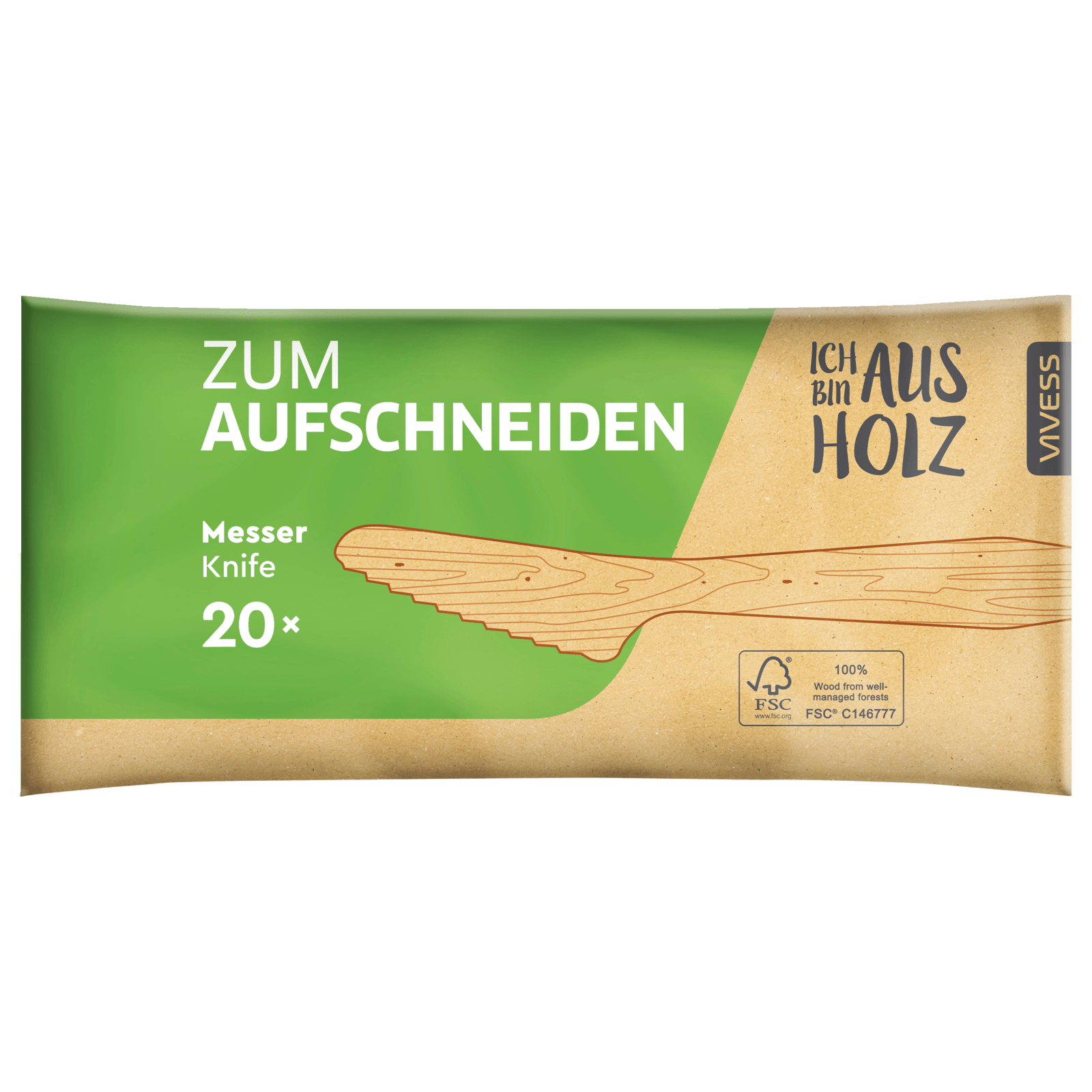 Vivess Holzmesser 20 Stück