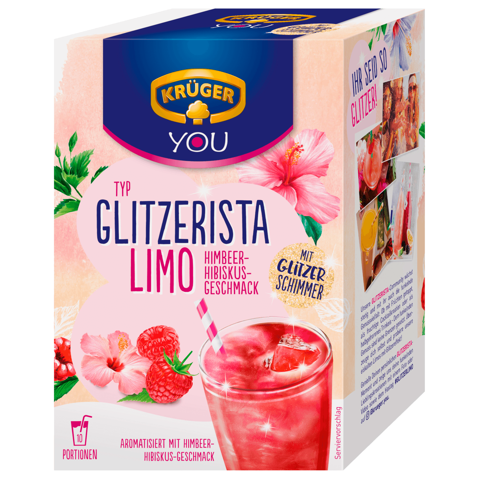 Krüger You Typ Glitzerista Limo Himbeer-Hibiskus 200g